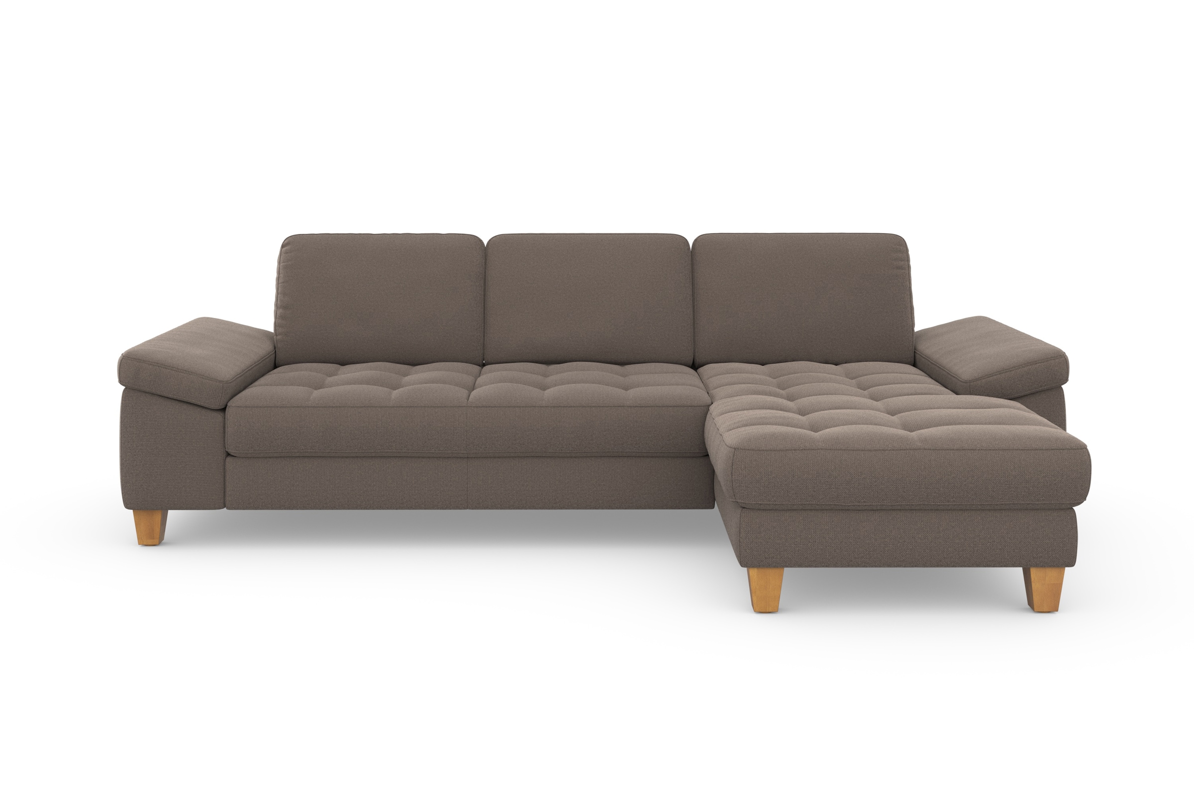 sit&more Ecksofa »Westham L-Form«, mit Recamiere, mit oder ohne Bettfunktion, Bettkasten, Füße Eiche