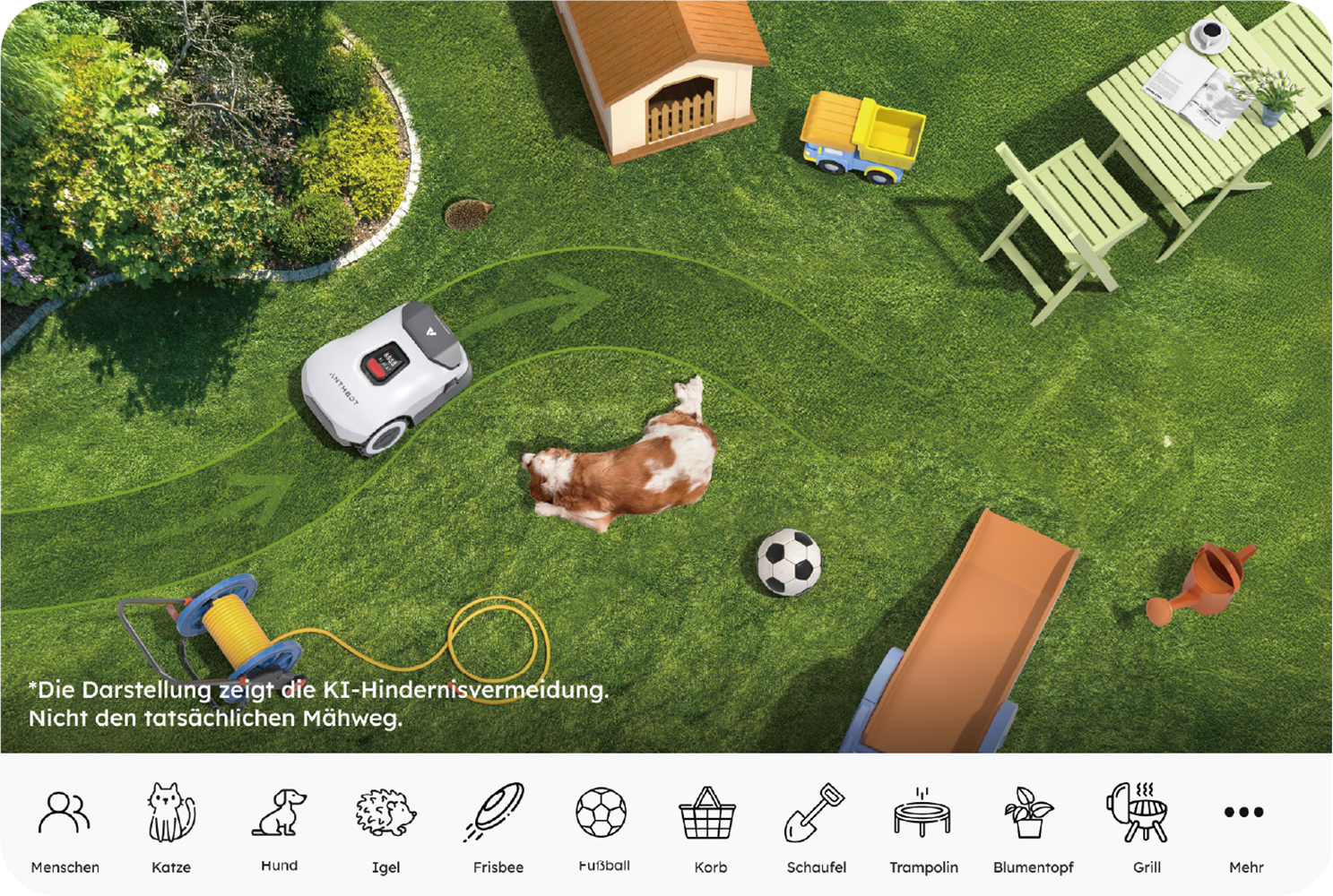 Anthbot Rasenmähroboter »90ANT-LMGenie800« KI‑Hindernisvermeidung, Multi‑Zonen-Verwaltung,   Kabellose Installation, Full‑Band‑RTK mit 4 KI‑Kameras