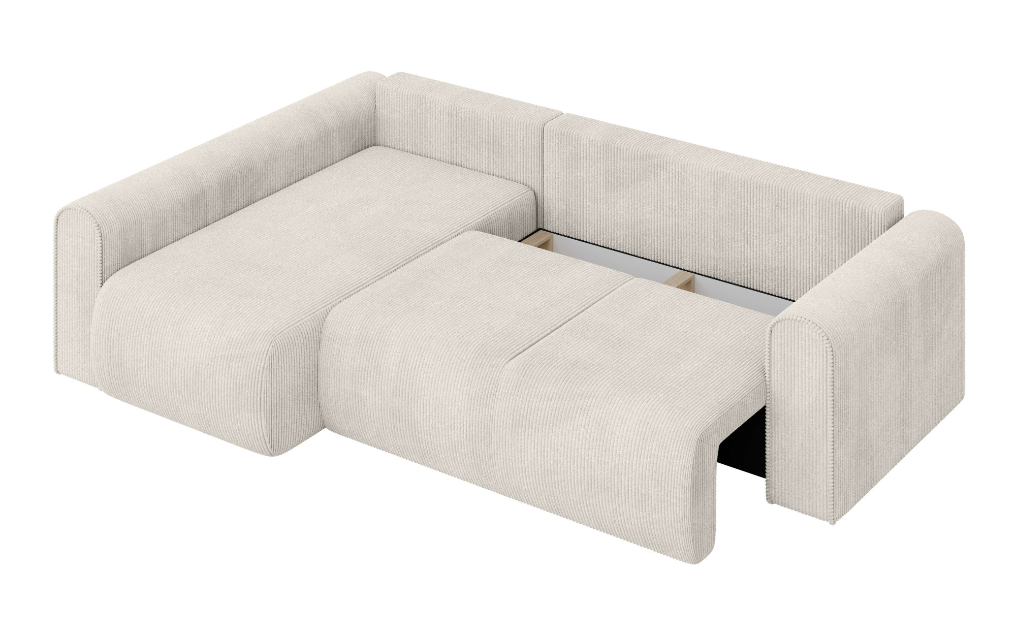 INOSIGN Ecksofa »Zacharia wahlweise Schlafsofa mit Bettkasten, B/T/H 250/166/86 cm«, L-Form mit Wellenunterfederung, Ottomane rechts oder links bestellbar