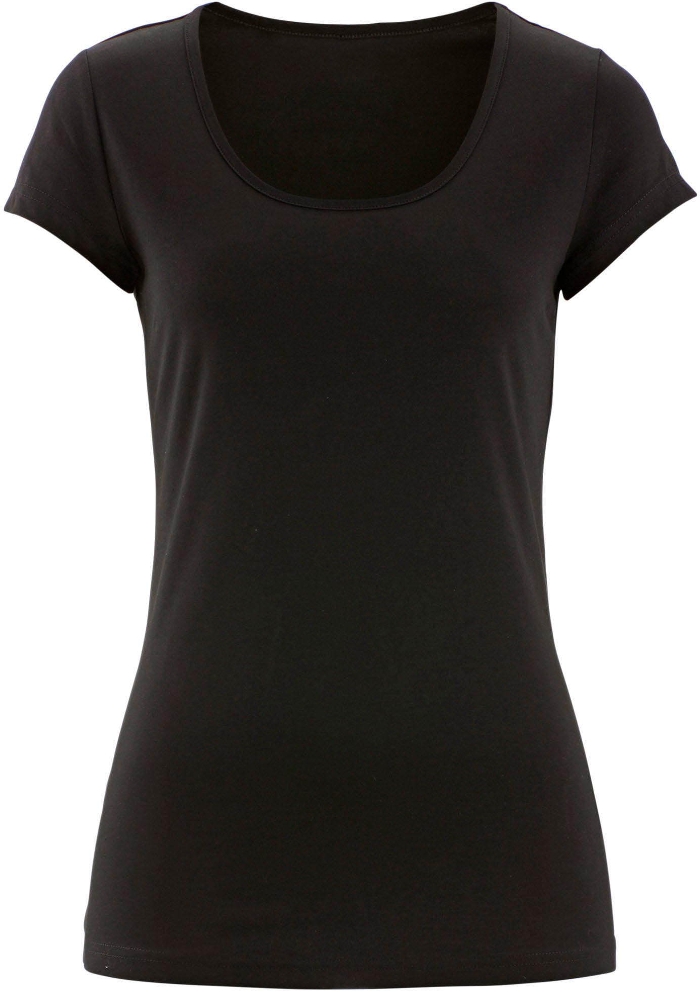 bonprix T-Shirt figurbetonte slim fit Passform, Kurzarm, aus Baumwolle und Elasthan