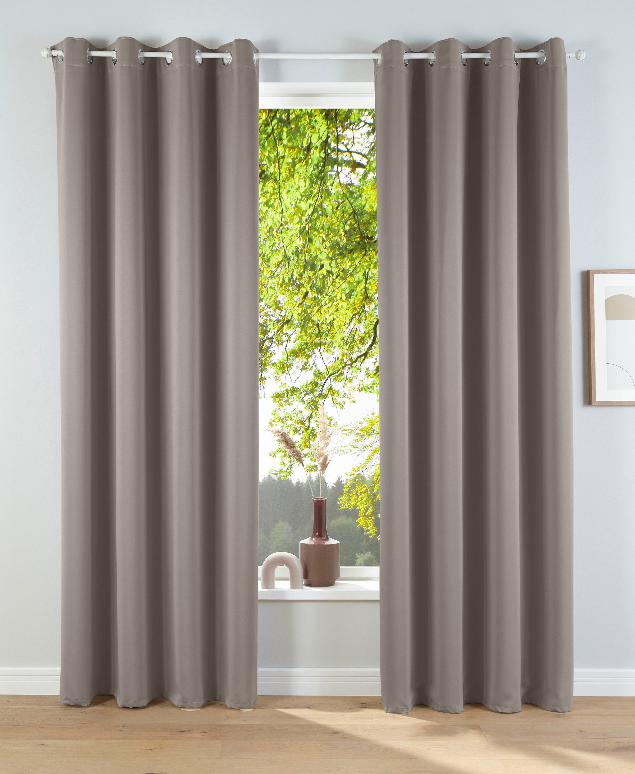 my home Verdunkelungsvorhang »Solana« Ösen 2 Stk. tlg. 2-er Set, Breite 140 günstig online kaufen