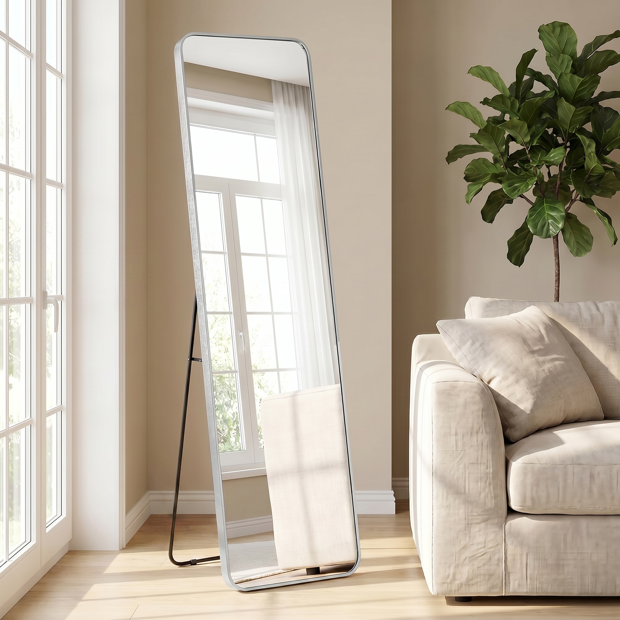 OTTO home Spiegel »Standspiegel Addrik, wahlweise in 2 Größen 150x40cm oder 160x50cm« Ganzkörperspiegel mit Sicherheitsglas, in verschiedenen Farben
