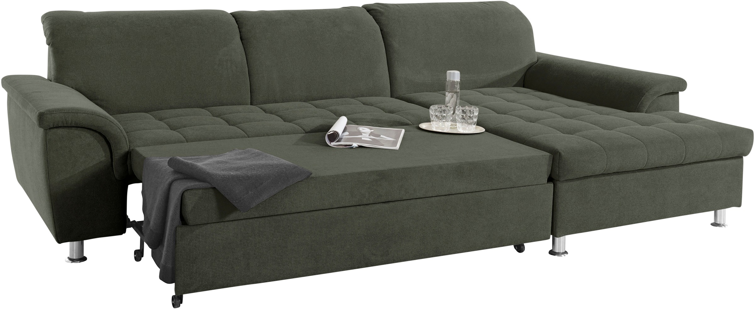 DOMO collection Ecksofa »Franzi L-Form«, wahlweise mit Kopfteilverstellung (dann Tiefe: 170 cm)