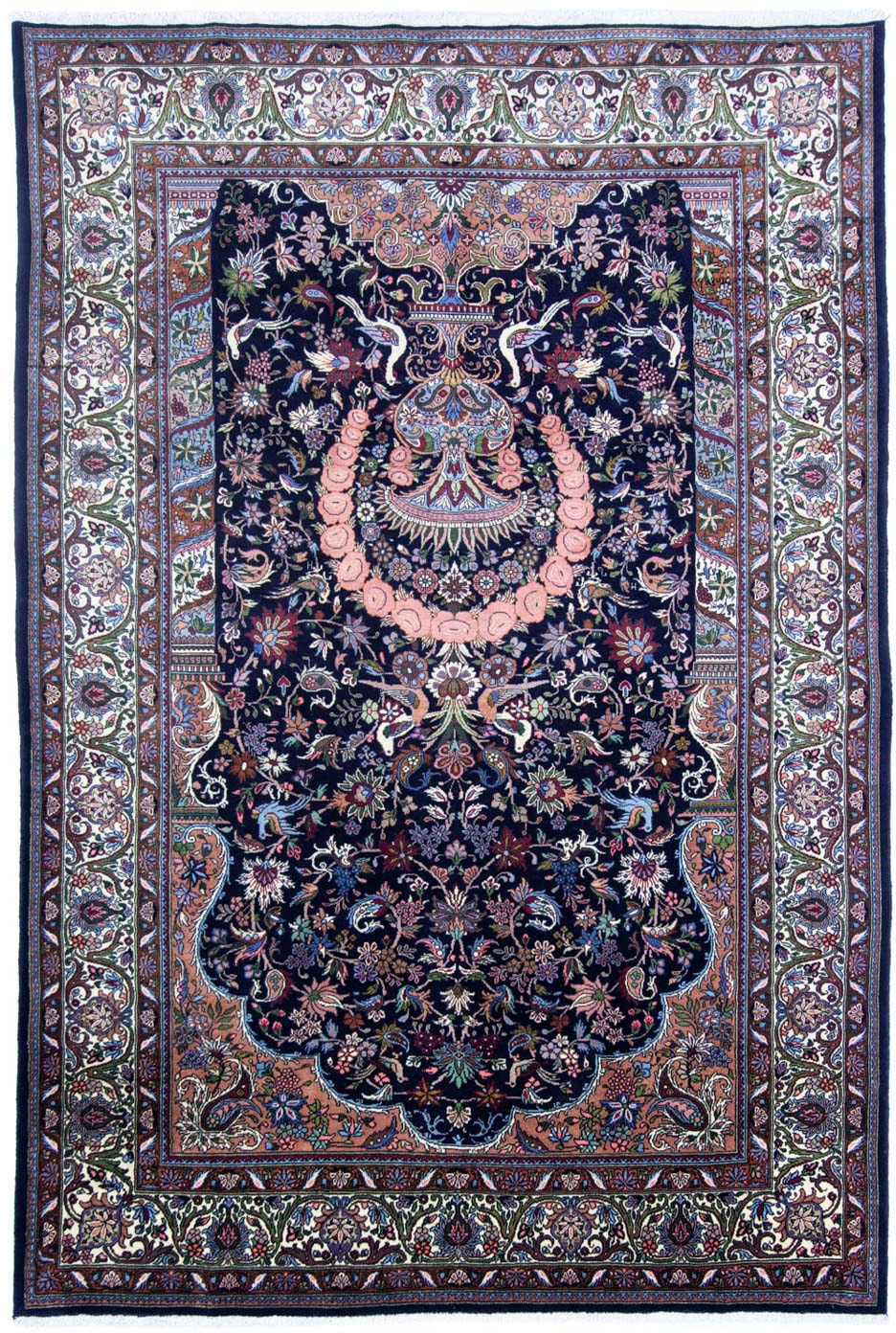 morgenland Wollteppich »Bachtiar Felder Blu scuro 302 x 204 cm«, rechteckig günstig online kaufen