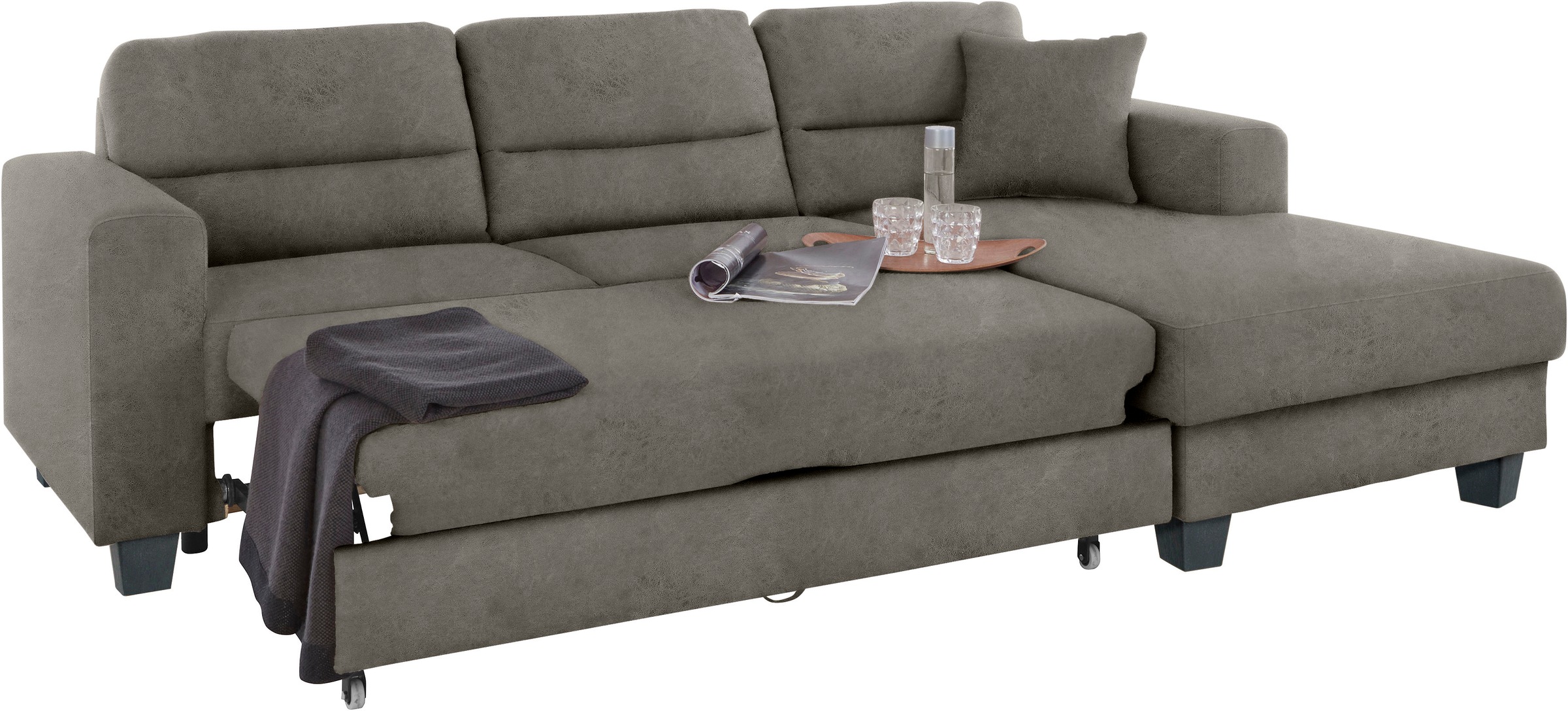 TRENDMANUFAKTUR Ecksofa »Chamber, zeitlos und modern, hoher Sitzkomfort, L-Form«, wahlweise mit Schlaffunktion