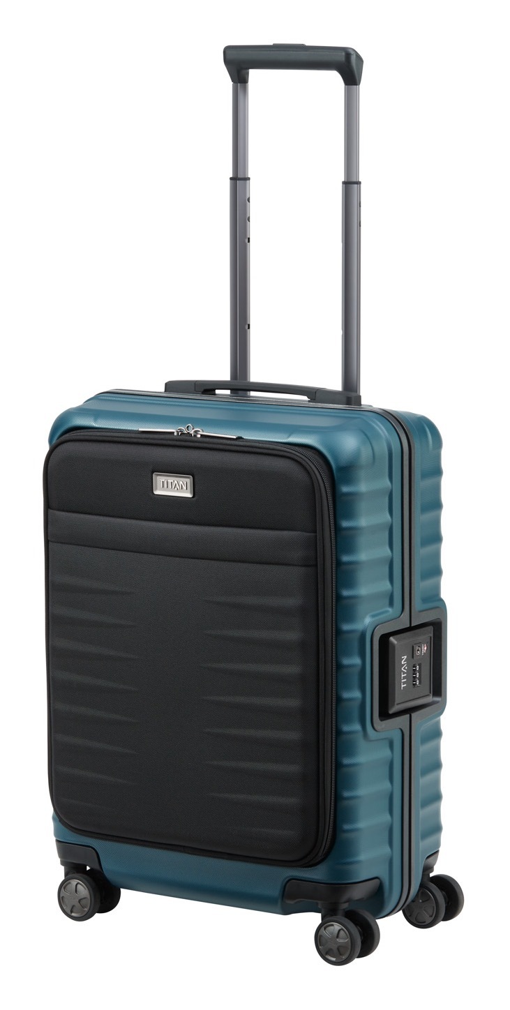 TITAN® Hartschalen-Trolley »LITRON Frame mit Vortasche, Safeplus-Verschluss«, 4 Rollen, Hartschalen-Koffer Made in Germany mit 10 Jahren Herstellergarantie
