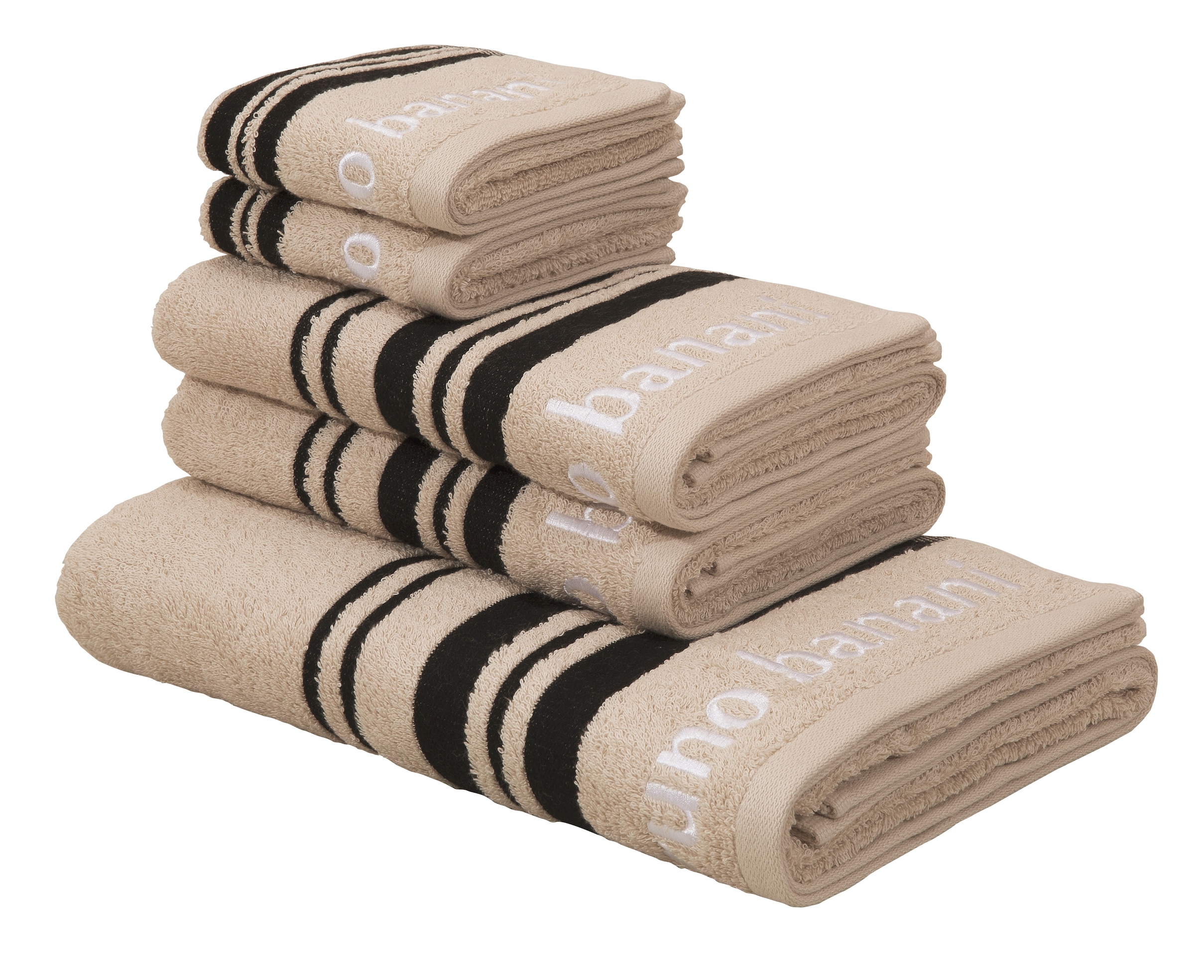 Streifen-Bordüre tlg., Online-Shop Set, bestellen im Handtücher Baumwolle Bruno Set »Daniel«, 100% 5 aus Walkfrottee, & Markenlogo, Banani Handtuch