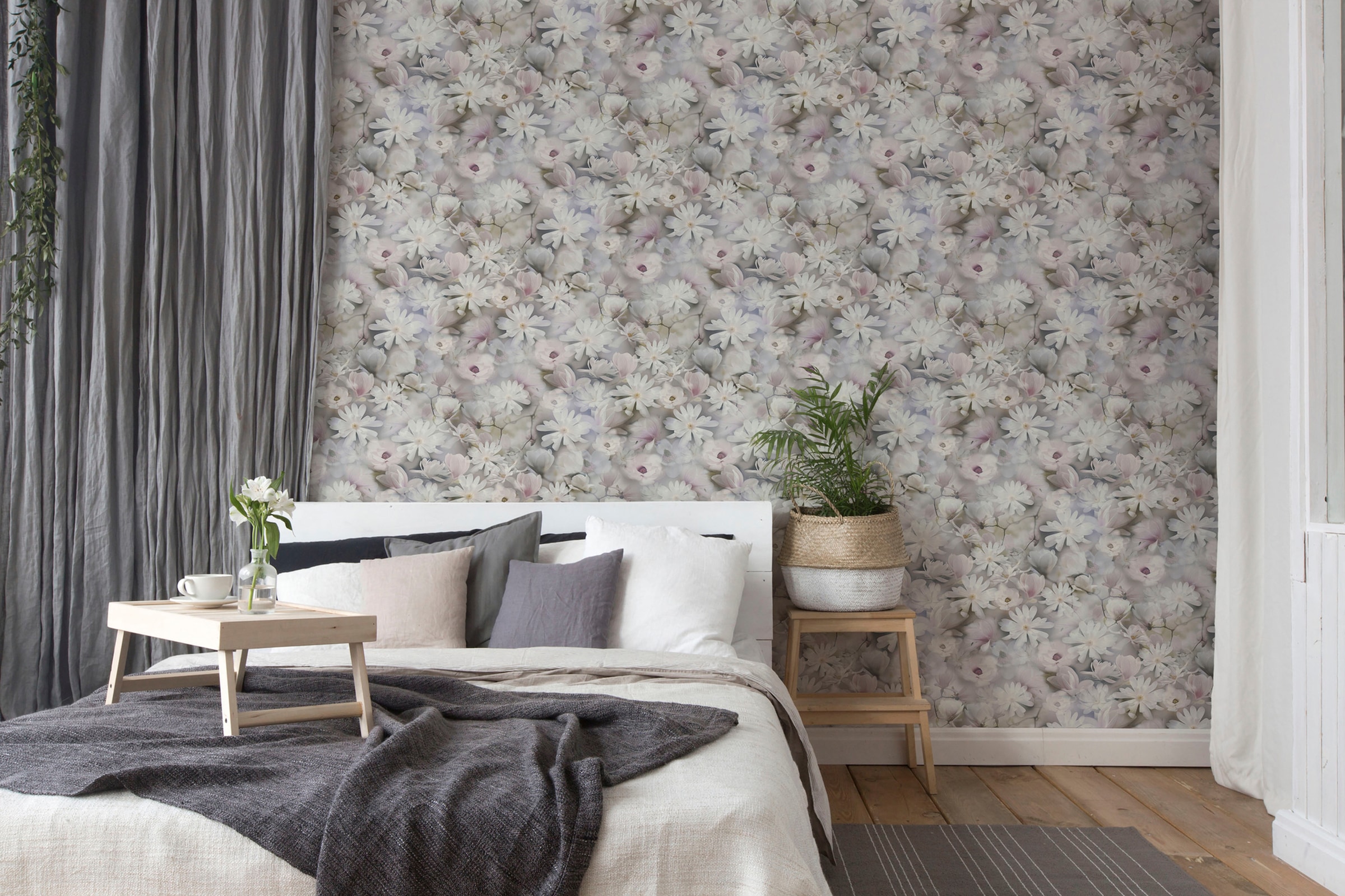 A.S. Création Vliestapete »PintWalls Floral zarte Blumentapete«, matt-gemustert-neutral, Blümchen Tapeten Wohnzimmer Schlafzimmer Küche modern Design Optik