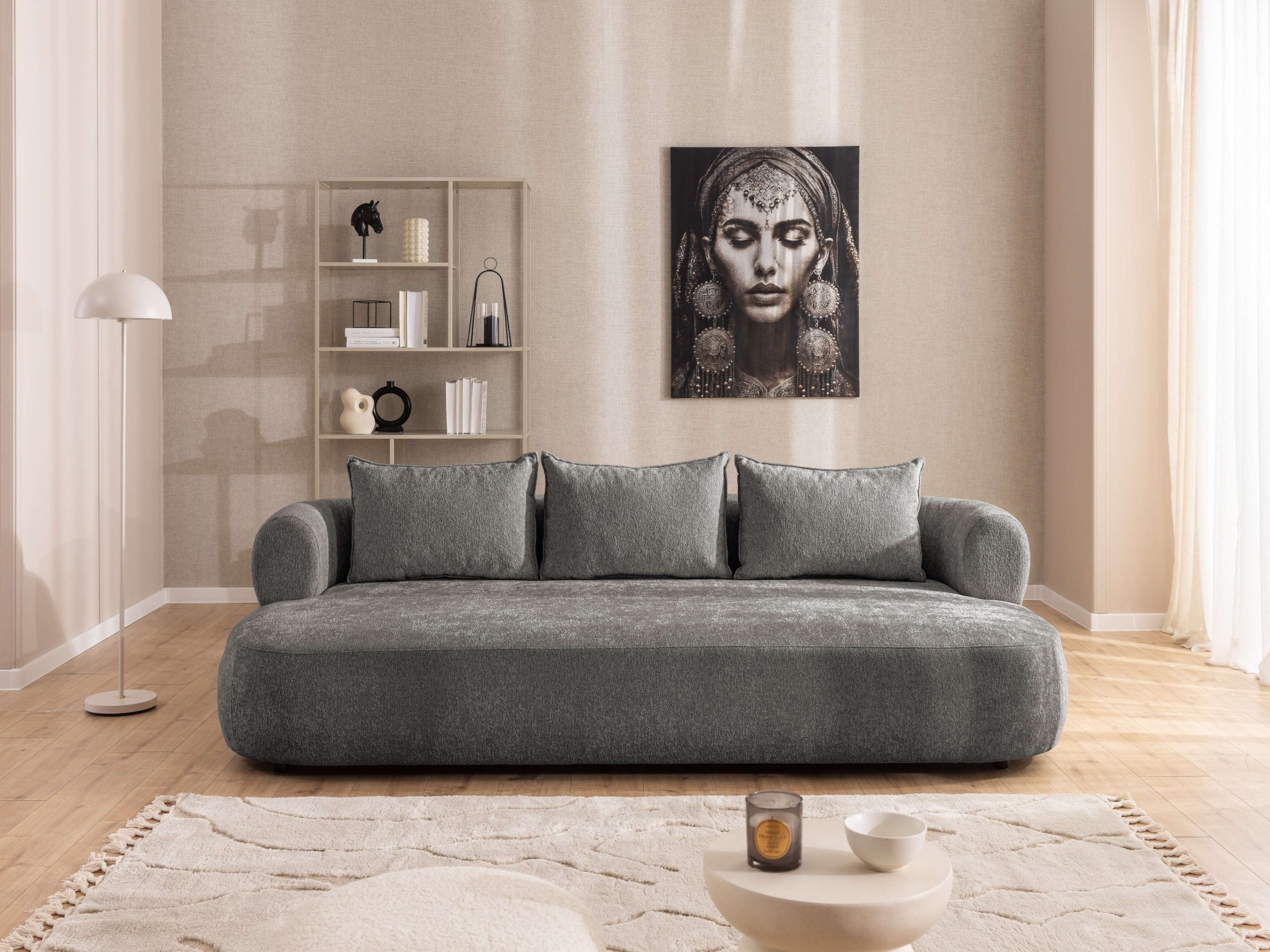 Home affaire Big-Sofa »LUSSAC 4-Sitzer Design-Sofa mit Zierkissen, Maße B/T/H: 242/123/78 cm« hoher Sitzkomfort und modernes Design, Sofa ohne Bettfunktion
