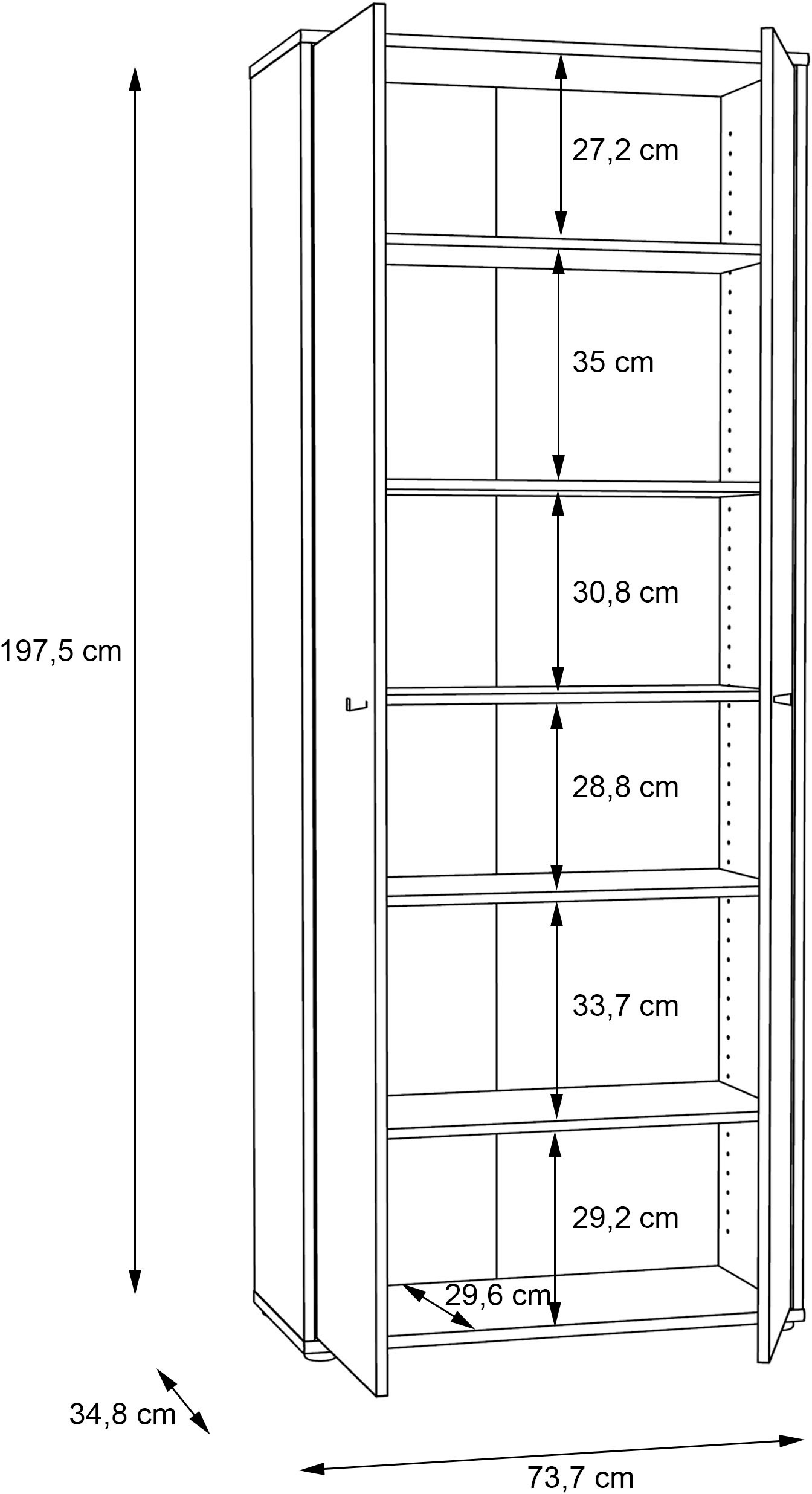 FORTE Schuhschrank »Tempra«, Breite 73,7 cm