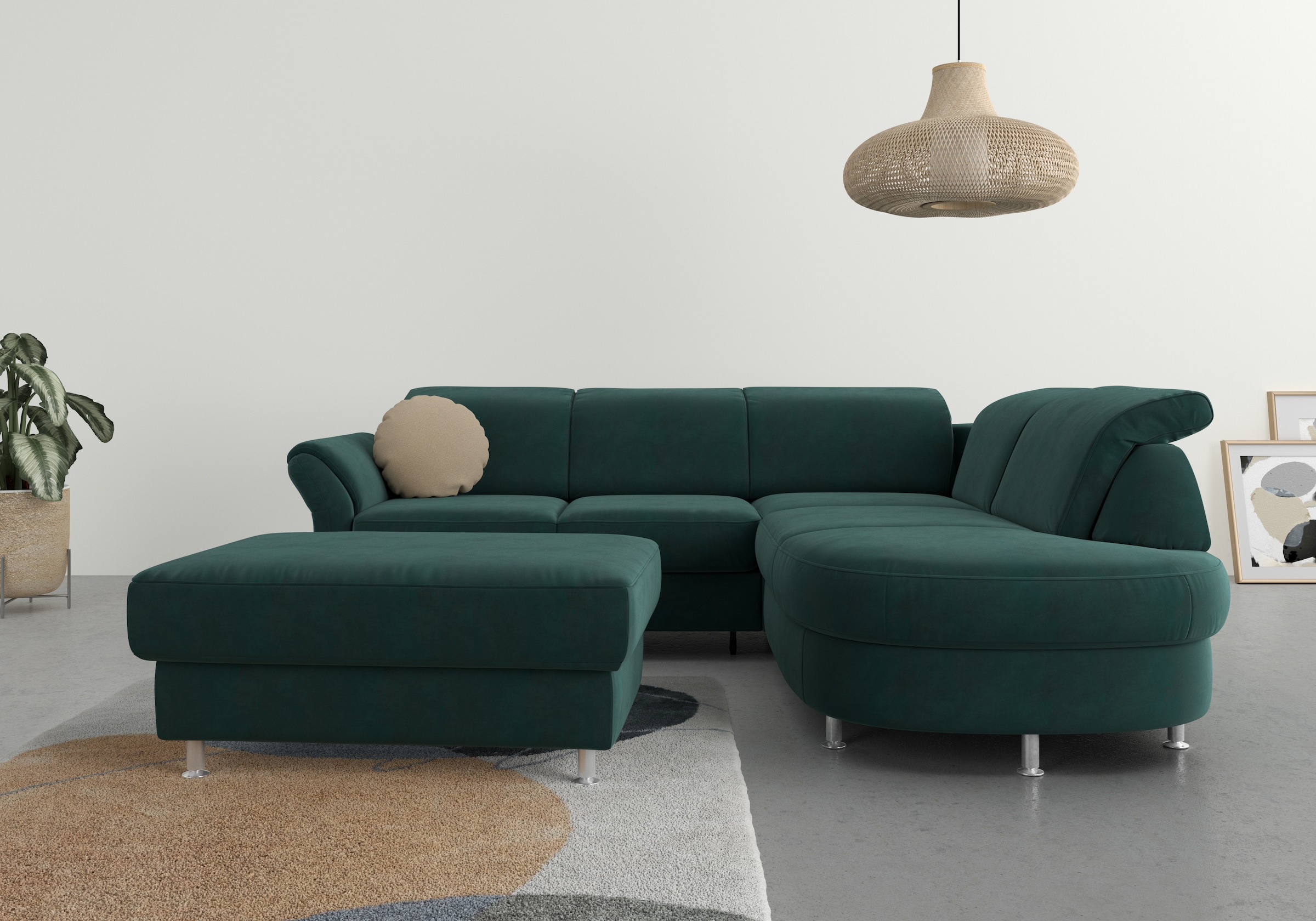 sit&more Ecksofa »Apulia L-Form« wahlweise Bettfunktion, Bettkasten und Kop günstig online kaufen