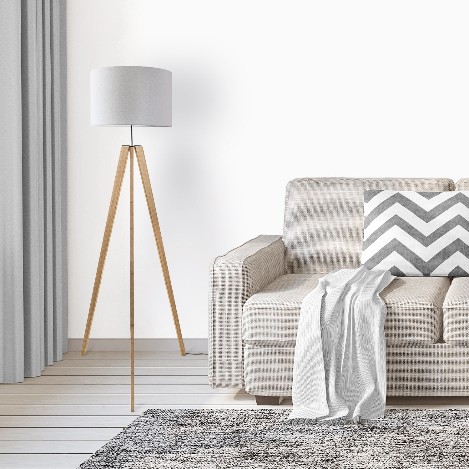 Paco Home Stehlampe »Canvas uni Color«, 1 flammig, Leuchtmittel E27   ohne günstig online kaufen