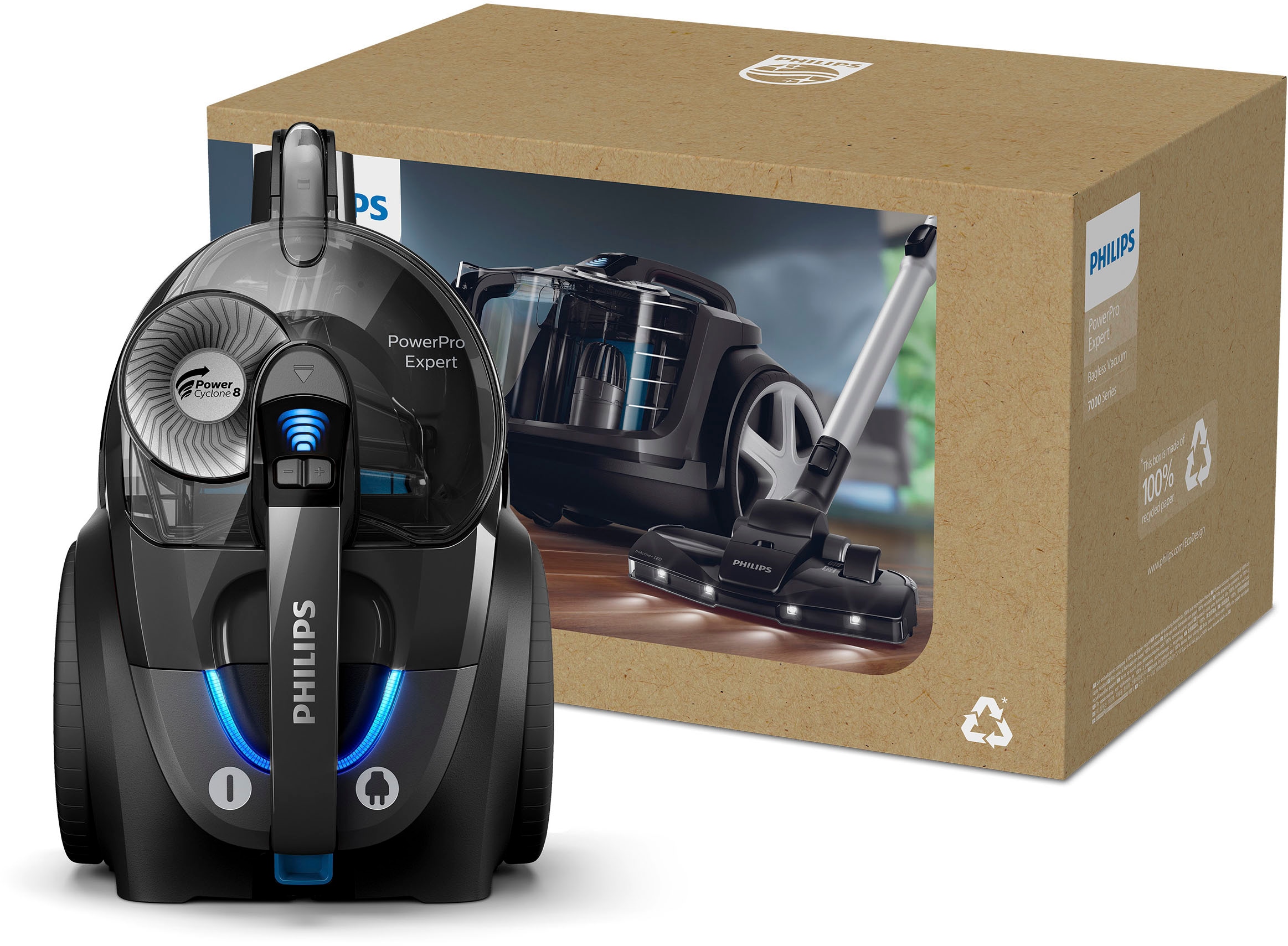 Philips Bodenstaubsauger »FC9747/09« 900 W beutellos mit 2 l Fassungsvermögen und Tri-Active-LED-Düse