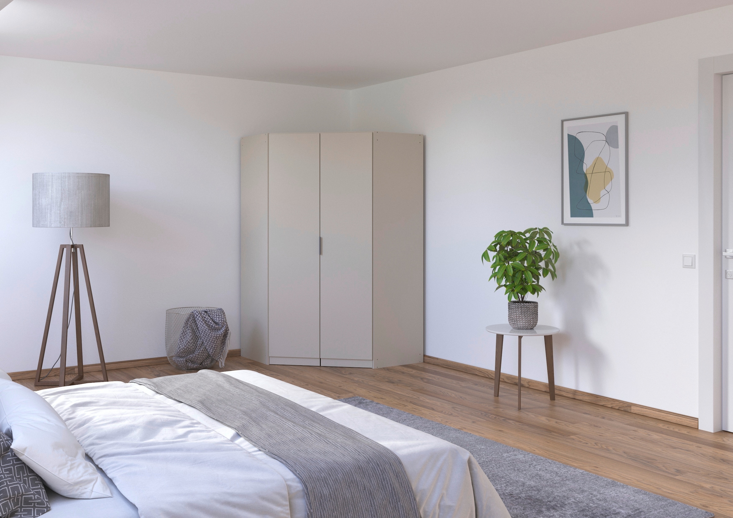 rauch Kleiderschrank »Eckschrank Schrank Ankleidezimmer Schlafzimmer Garderobe LAGOA« voll ausgestattet viel Stauraum, optional mit Aufsatz MADE IN GERMANY