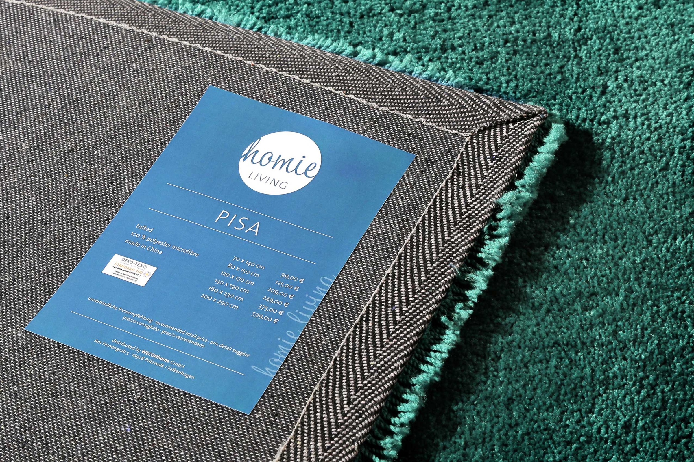 Homie Living Teppich »Pisa«, rund, 25 mm Höhe, Hochflor, Microfaser, uni, weich, Shaggy, Wohnzimmer, Schlafzimmer