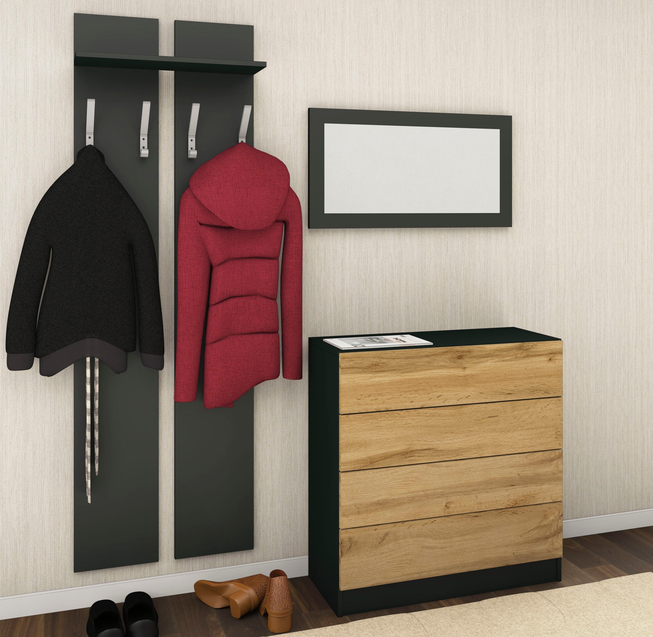 Möbel kaufen 3«, mit Rechnung borchardt auf (Set, St.), Garderoben-Set Push Open-Funktion to »Vaasa 3