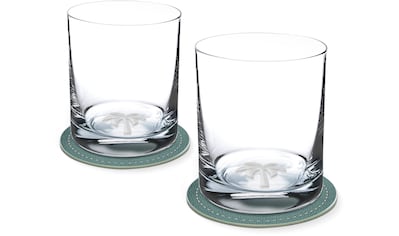 Contento Whiskyglas, (Set, 4 tlg., 2 Whiskygläser und 2 Untersetzer), Palme, 400 ml, 2... kaufen