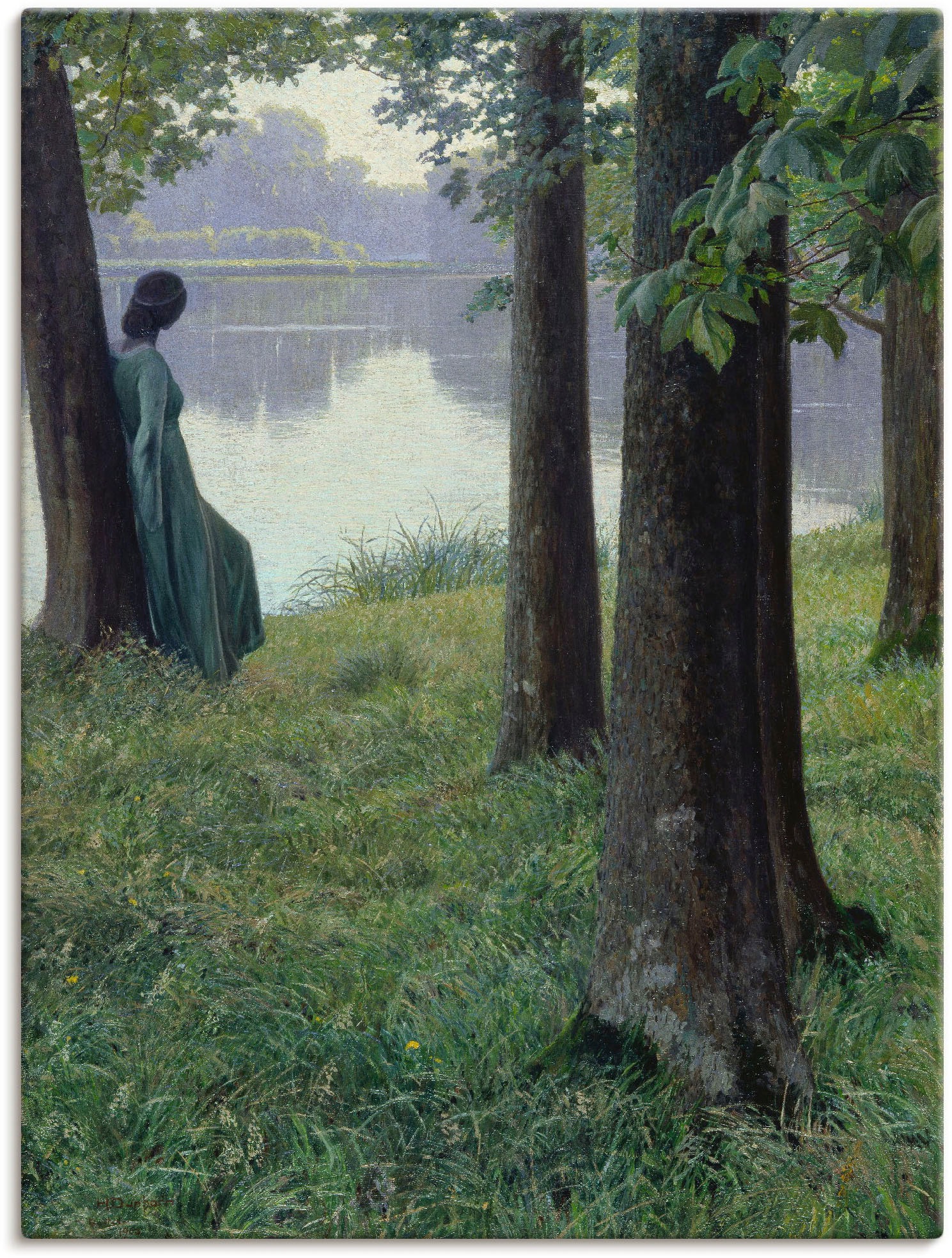 Artland Wandbild »Morgen am Teich in Rastede. 1906«, Frau, (1 St.), als Lei günstig online kaufen