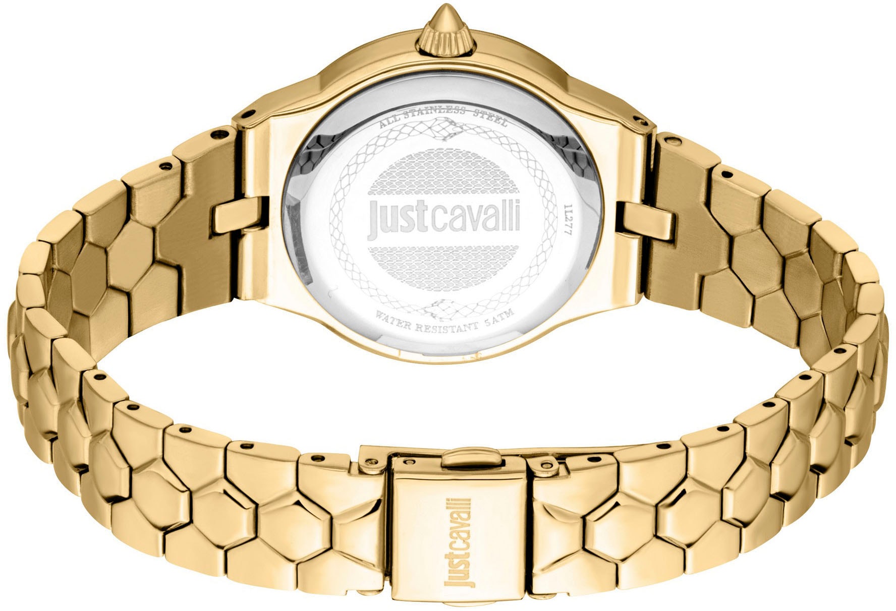 Just Cavalli Time Quarzuhr »Glam«, Armbanduhr, Damenuhr, Edelstahlarmband, analog, Kristallsteine