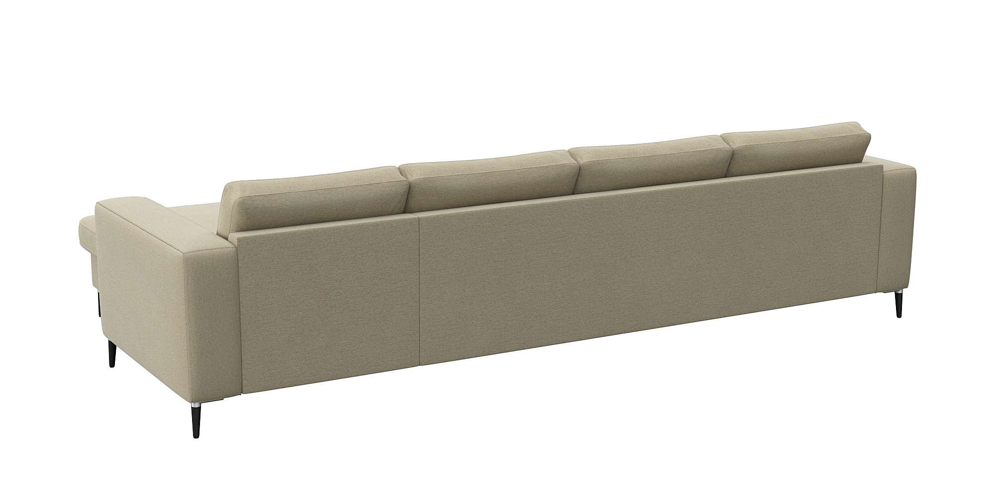 FLEXLUX Ecksofa »Fiore, super Sitzkomfort durch Kaltschaum im Sitz, L-Form«, breite Armlehnen, Füße Alu+schwarz