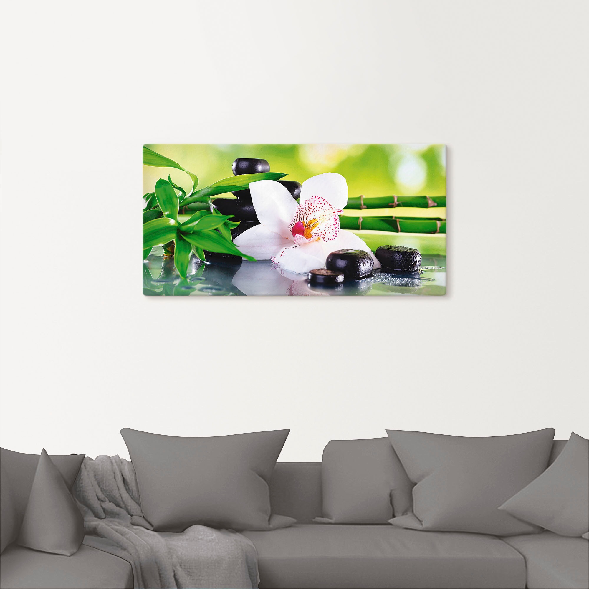 Artland Wandbild »Spa Steine Bambus Zweige Orchidee«, Zen, (1 St.), als Alubild, Outdoorbild, Leinwandbild, Poster, Wandaufkleber