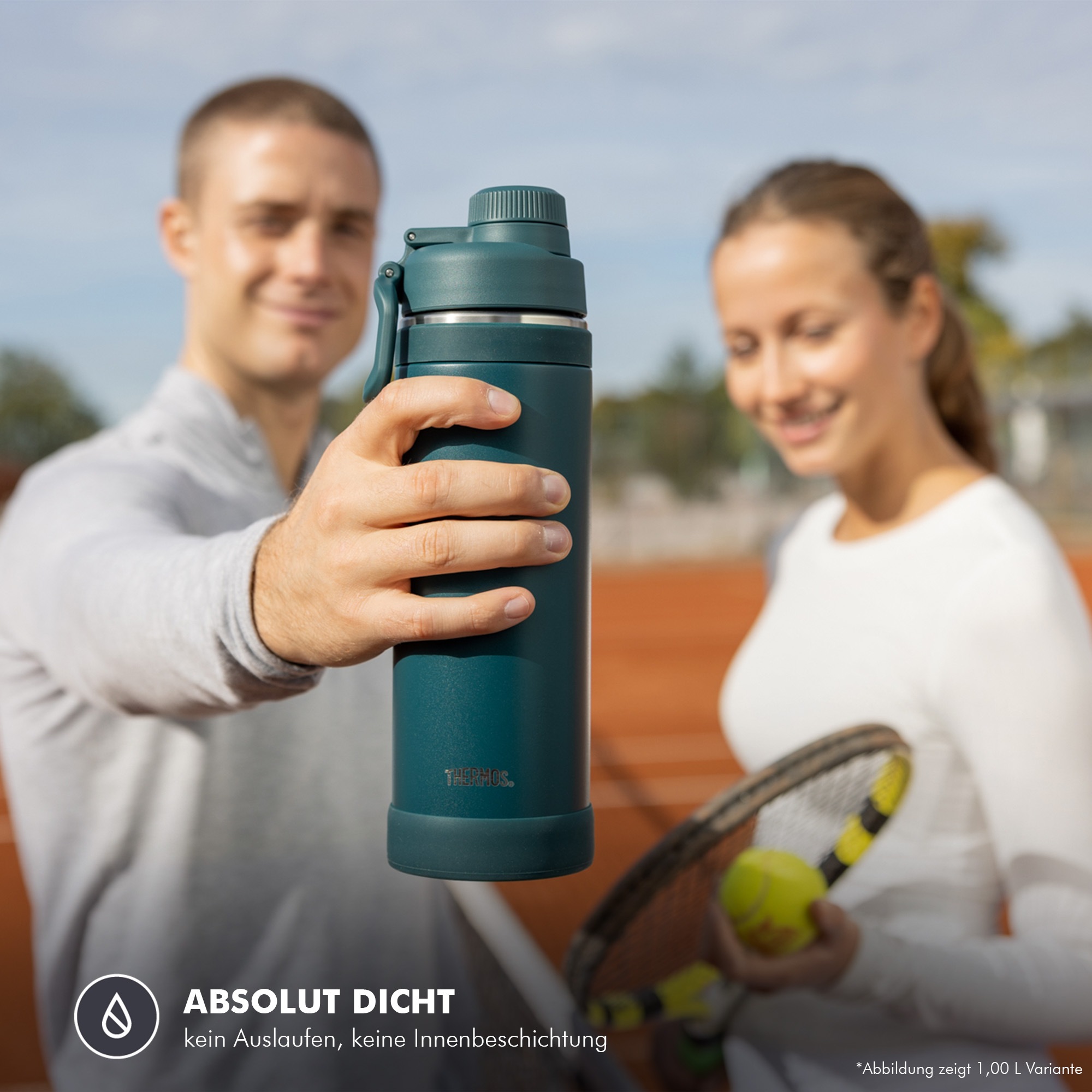 THERMOS Isolierflasche »ULTRALIGHT MAX BOTTLE, doppelwandiger Edelstahl, spülmaschinenfest« 1,50 l, 24h kalt & 12h heiß, mit Tragegriff und Trinköffnung