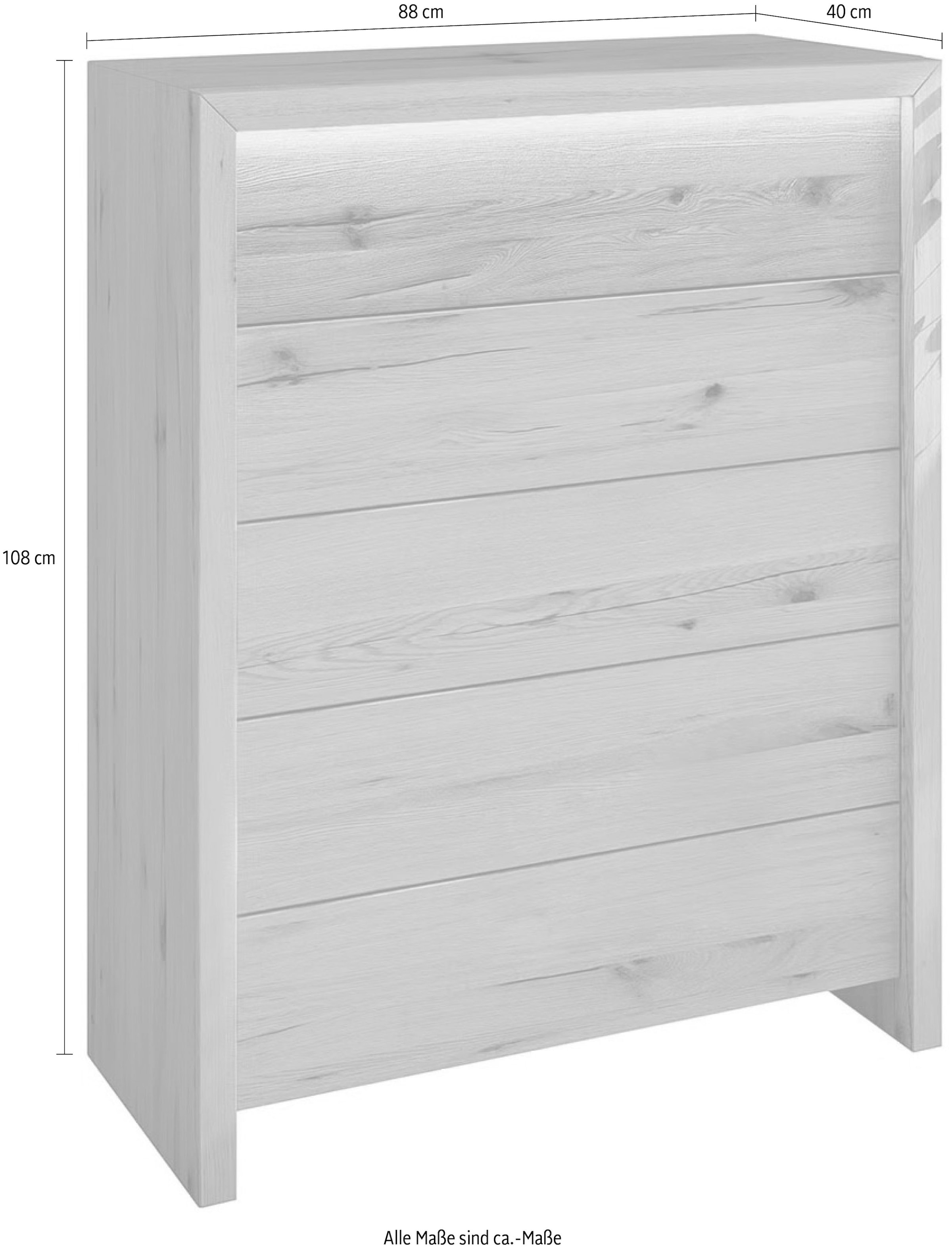 Home affaire Schubkastenkommode »Ambroise«, Breite 88cm, inkl. LED-Beleuchtung