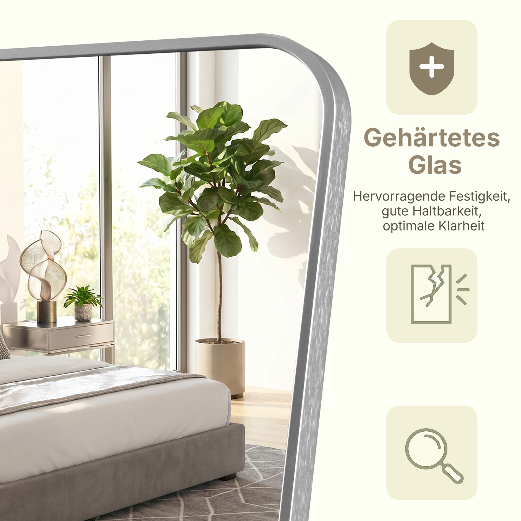 OTTO home Spiegel »Standspiegel Addrik, wahlweise in 2 Größen 150x40cm oder 160x50cm« Ganzkörperspiegel mit Sicherheitsglas, in verschiedenen Farben