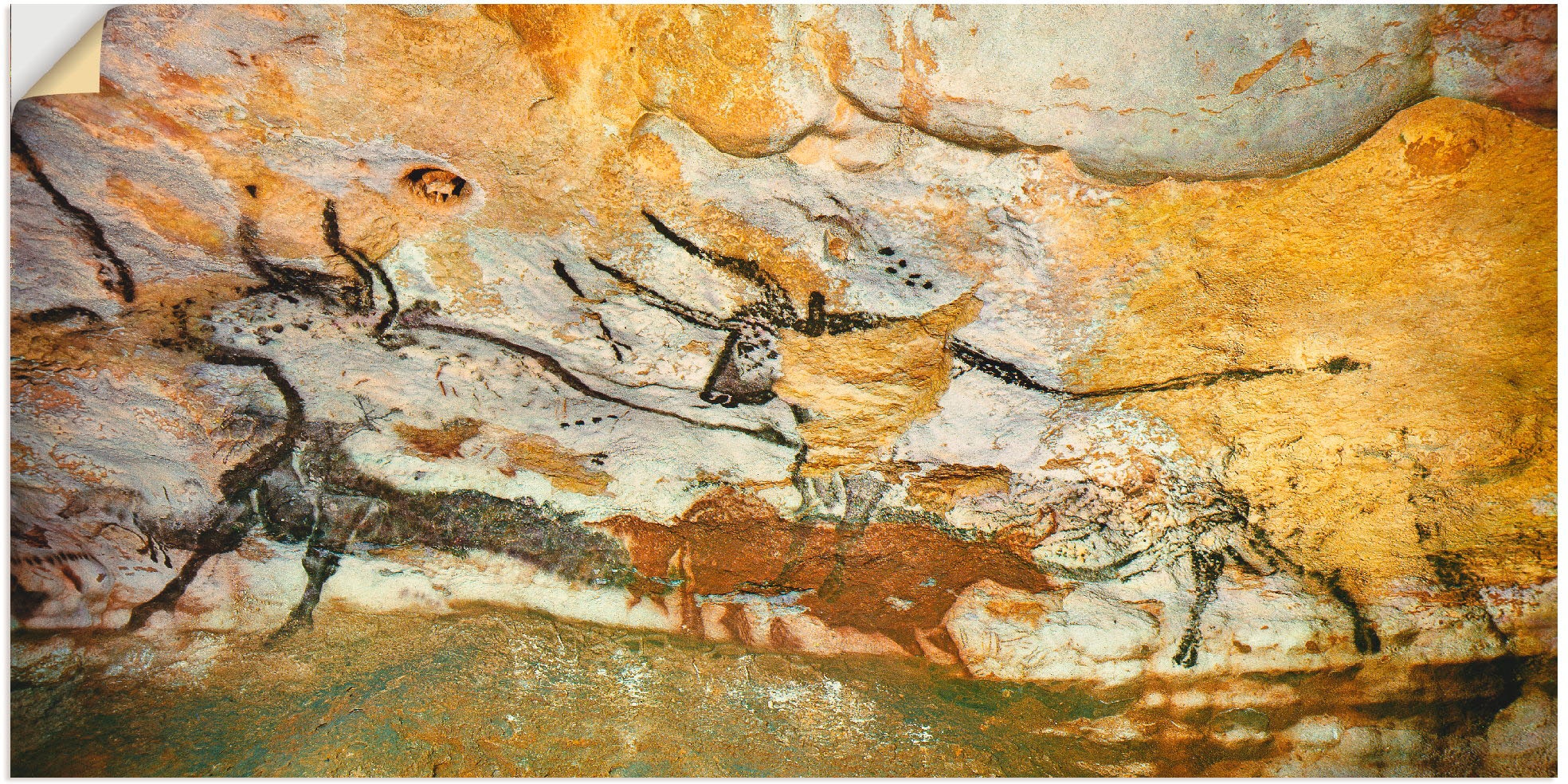 Artland Wandbild "Höhle von Lascaux Stiere", Wildtiere, (1 St.), als Leinwa günstig online kaufen