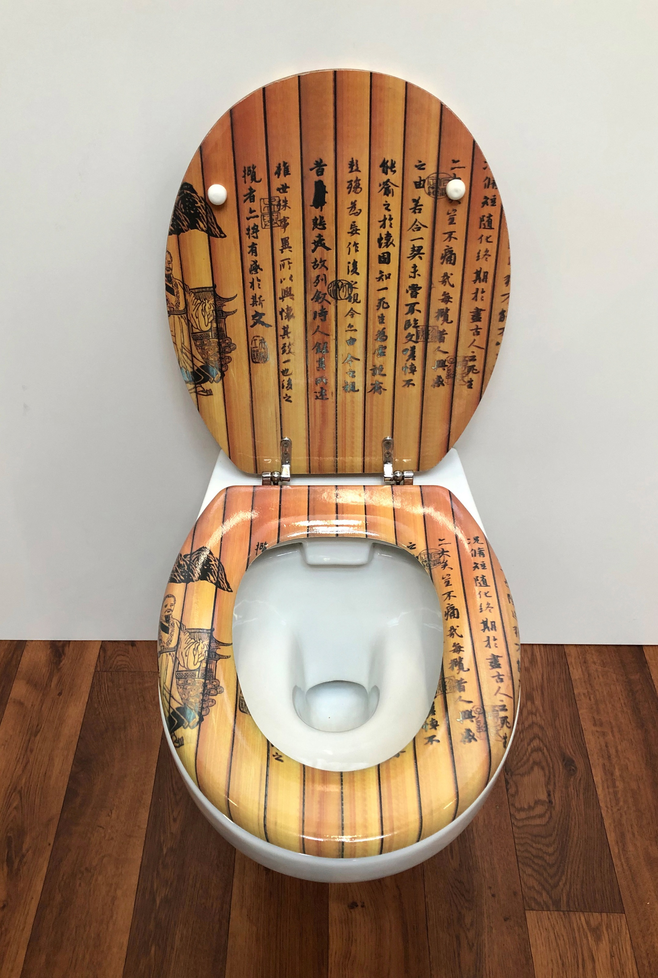 ADOB WC-Sitz »Chinesische Schrift«, mit messingverchromten Scharnieren