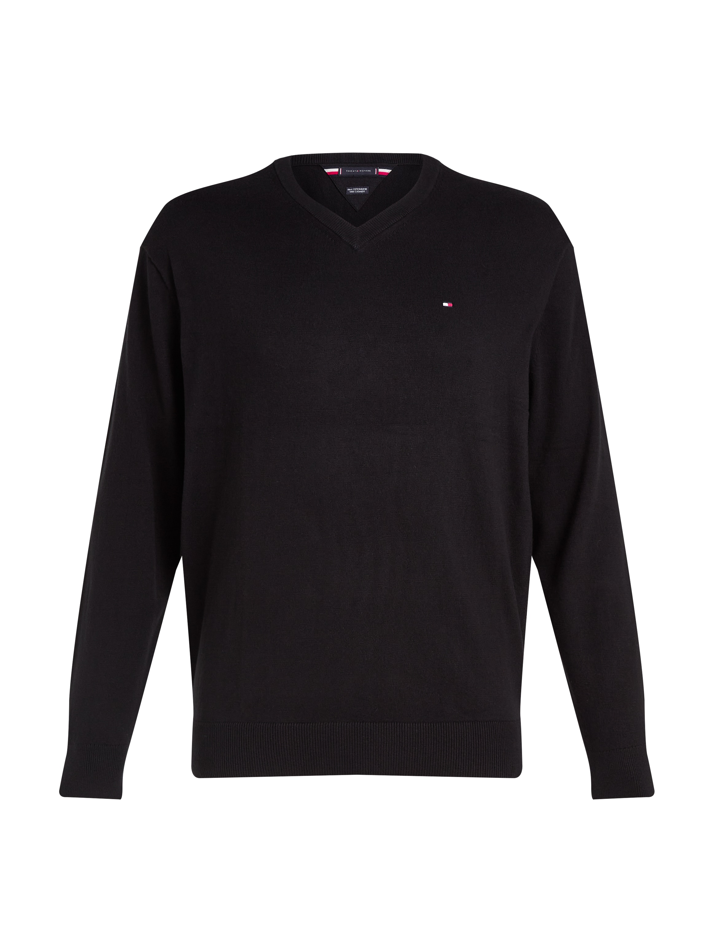 TOMMY HILFIGER Big & Tall Strickpullover »BT-PIMA ORG CTN CASHMERE VNCK-B«, in Großen Größen, mit Logostickerei...