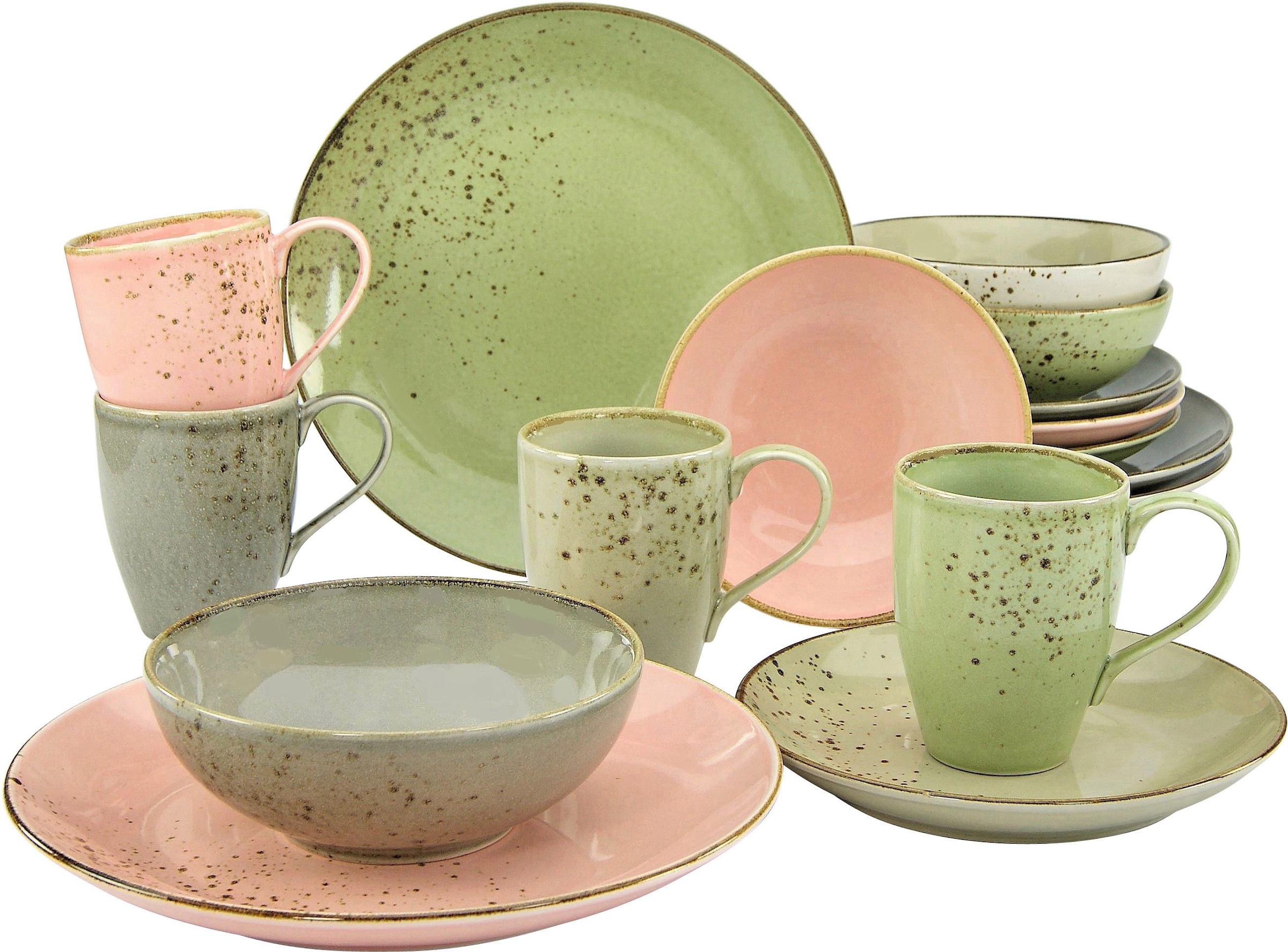 CreaTable Kombiservice »Geschirr-Set NATURE COLLECTION Vintage Garden«, (16 günstig online kaufen