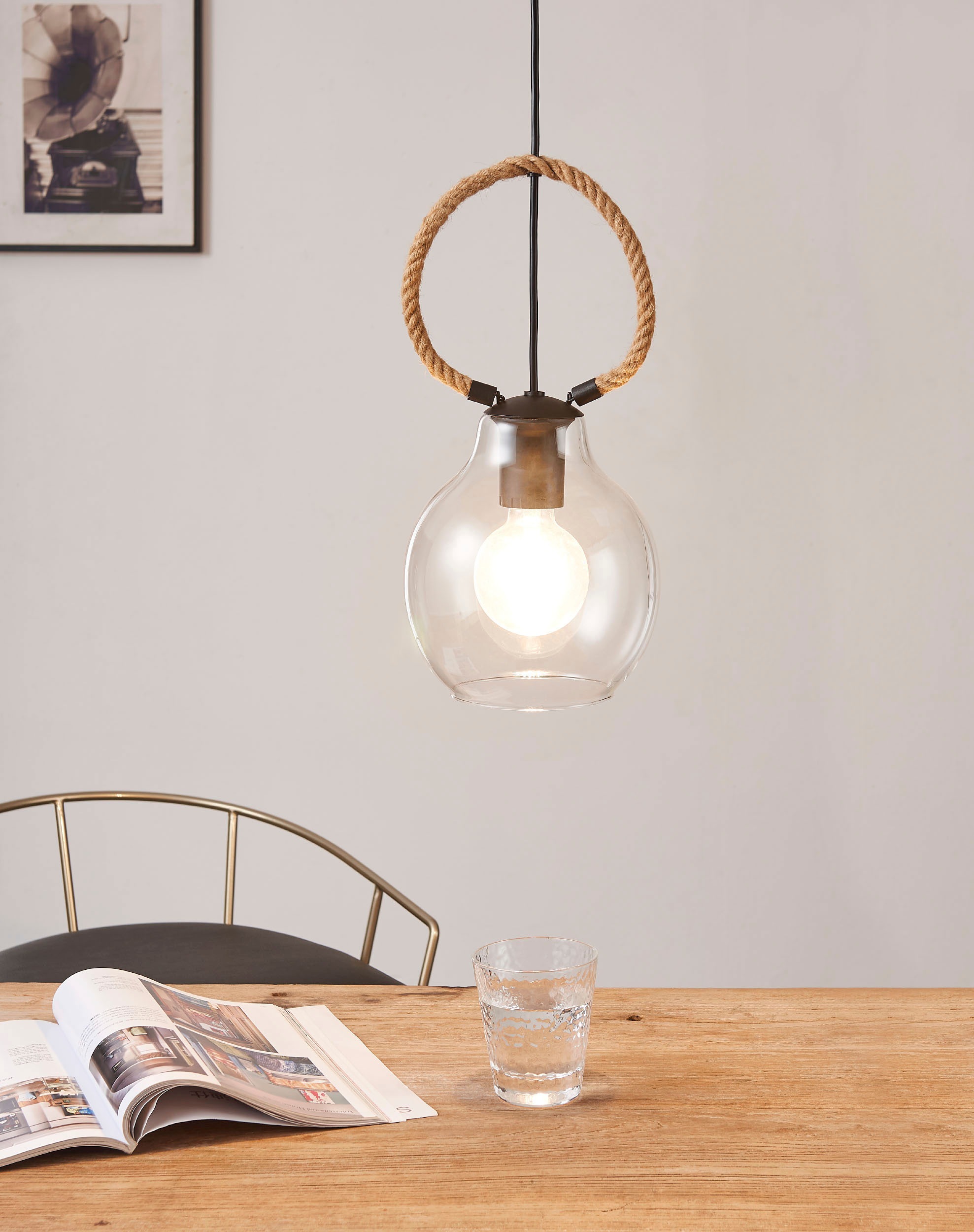 EGLO Hängeleuchte »RODING« E27 1 Stk. Hängeleuchte in schwarz und braun aus günstig online kaufen