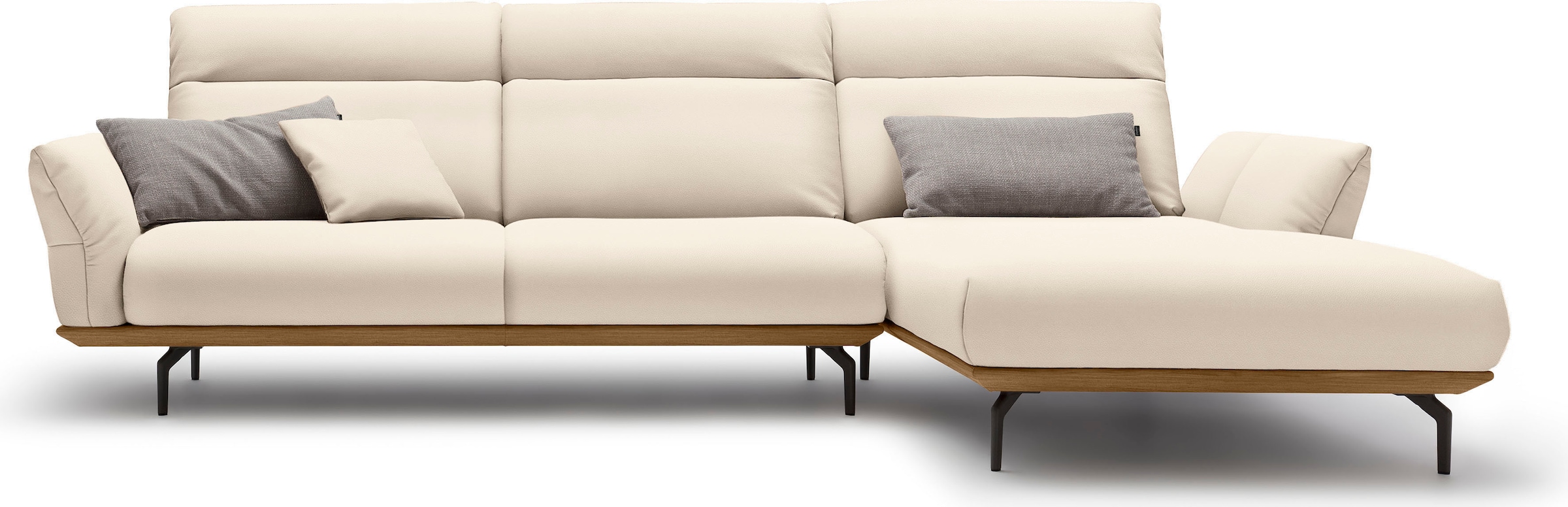 Creation BY ROLF BENZ Ecksofa »CR.460«, Sockel in Nussbaum, Winkelfüße in U günstig online kaufen