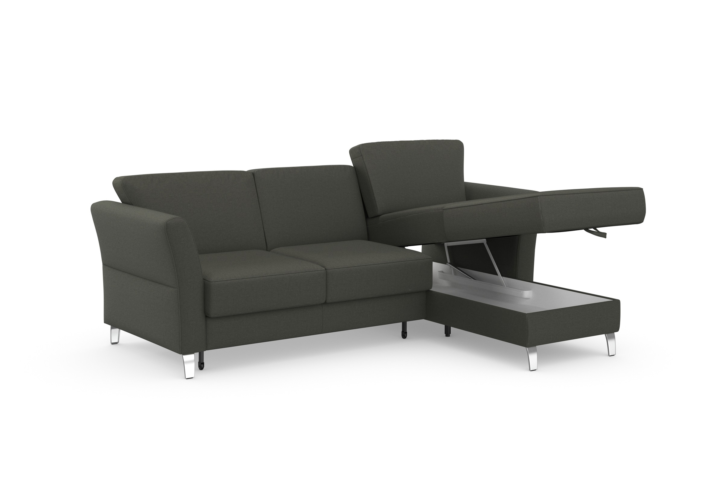 sit&more Ecksofa »Visby L-Form«, wahlweise mit Bettfunktion und Bettkasten, frei im Raum stellbar