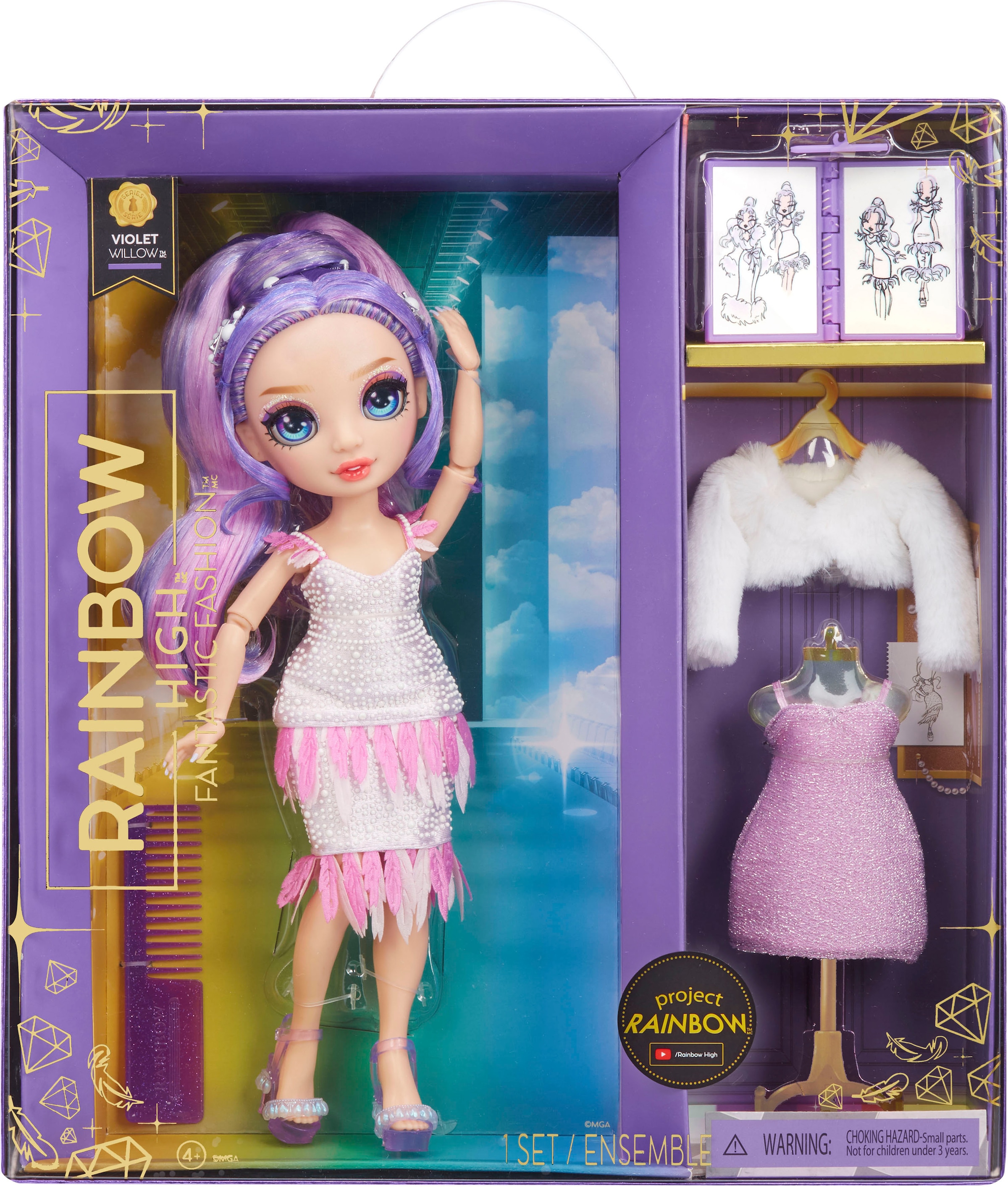 RAINBOW HIGH Anziehpuppe »Rainbow High Fantastic Fashion - Violet (purple)«, inklusive 2. Outfit