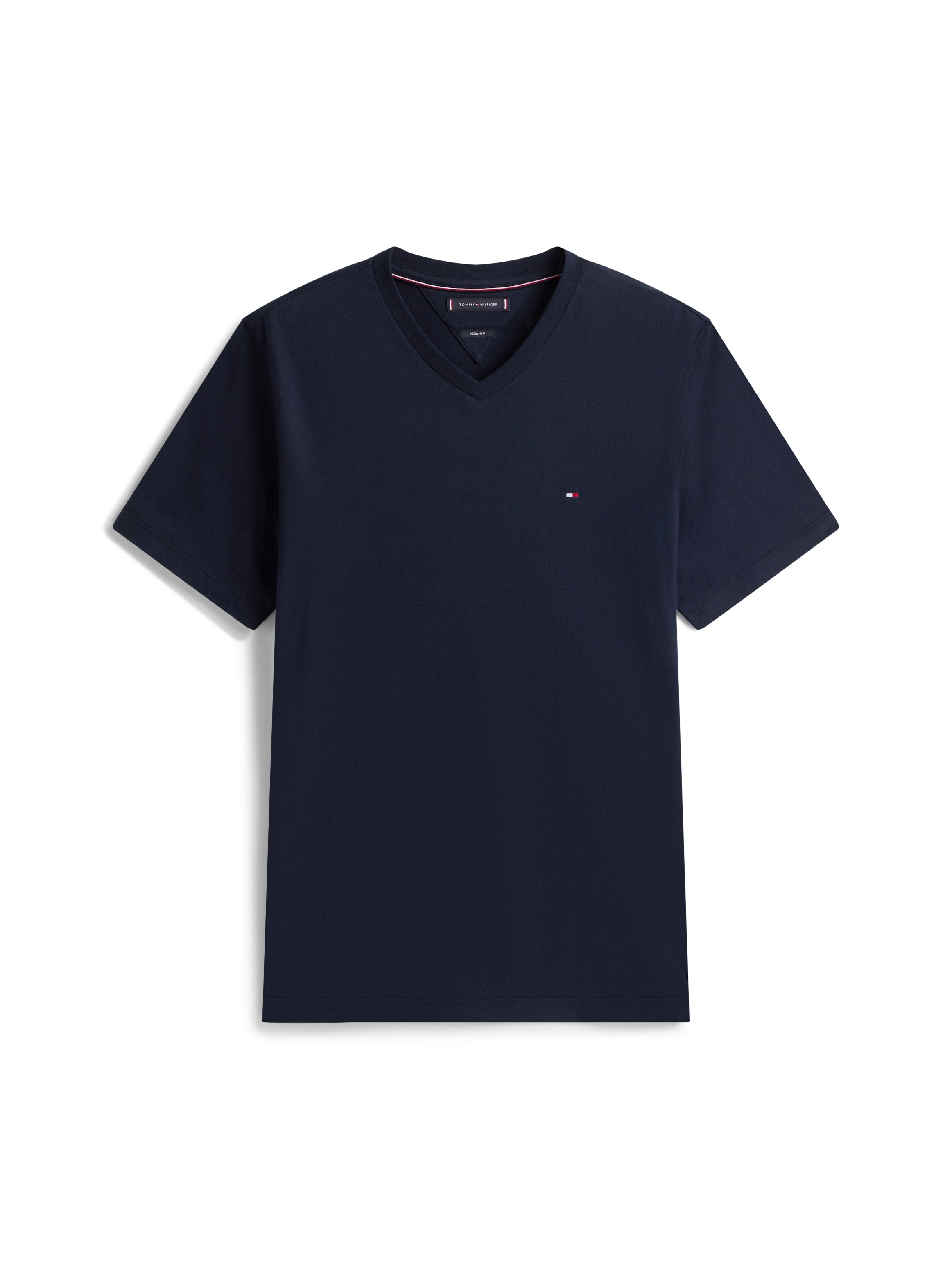 Tommy Hilfiger V-Shirt »ESSENTIAL V-NECK TEE mit V-Ausschnitt und Markenlabel« unifarben, casual, regular fit, Baumwolle, V-Ausschnitt