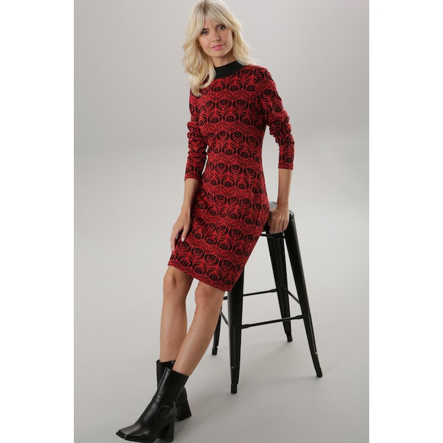 Aniston SELECTED Jerseykleid, mit Retro-Muster online bei
