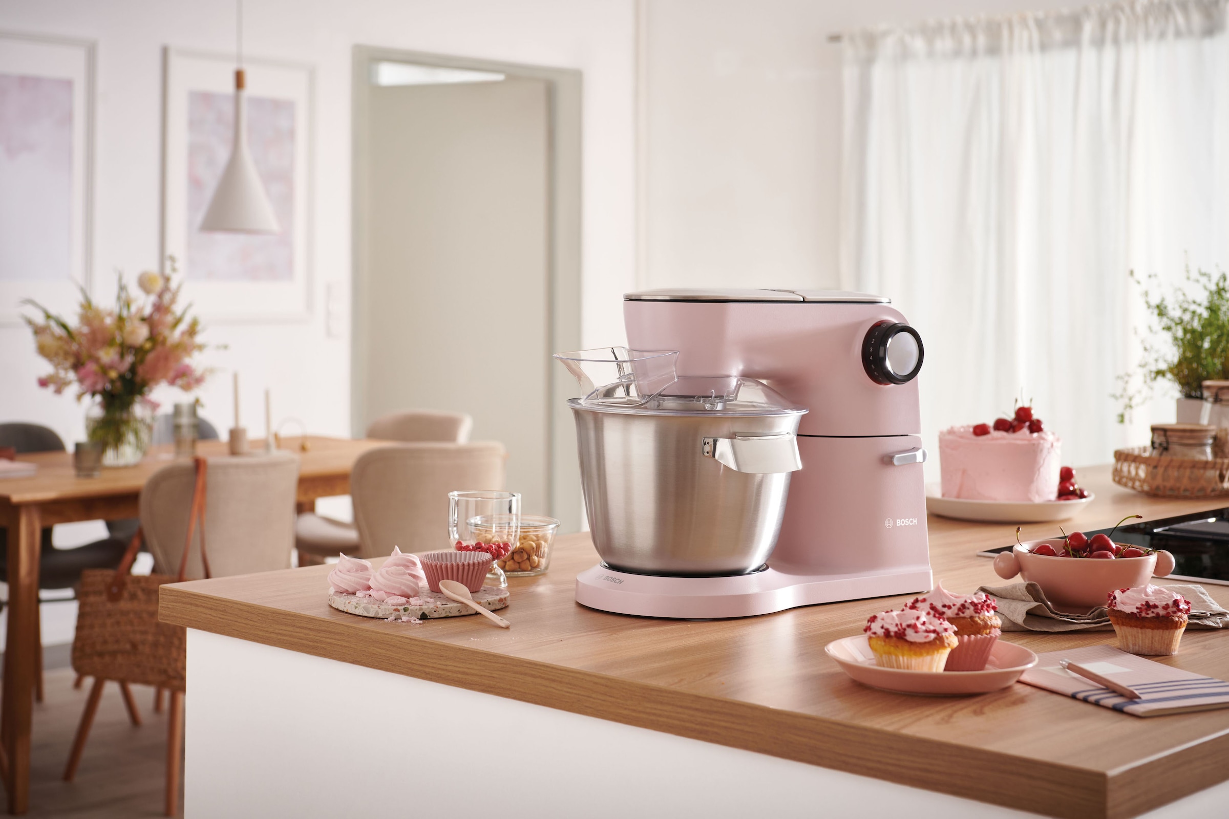 BOSCH Küchenmaschine »MUM9A66N00 OptiMUM«, Profi-Patisserie-Set, Planetenrührwerk, pastelrosé