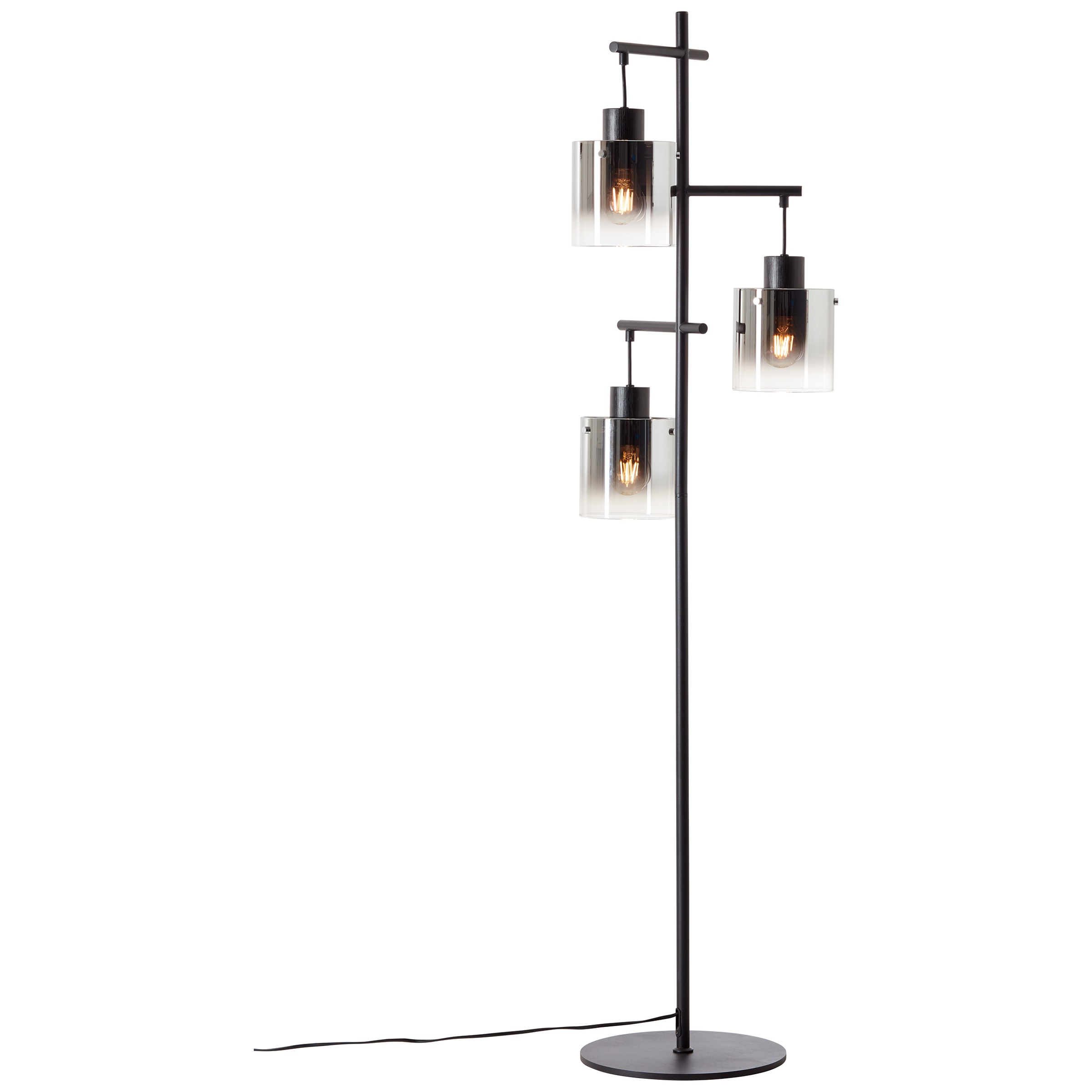 Brilliant Stehlampe »Simonis«, 3 flammig, Leuchtmittel E27 | ohne Leuchtmittel, 152 cm Höhe, Ø 46 cm, 3 x E27, max. 52 W, Metall/Glas