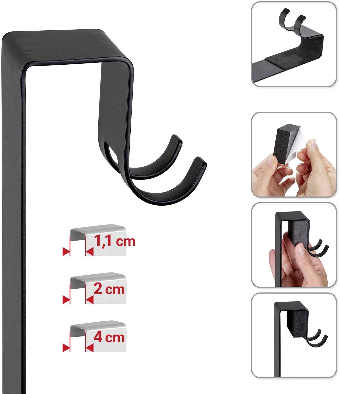 WENKO Duschablage »Bribano Duo« Dusch-Caddy zum Einhängen an Duschkabinen ohne Bohren, Edelstahl