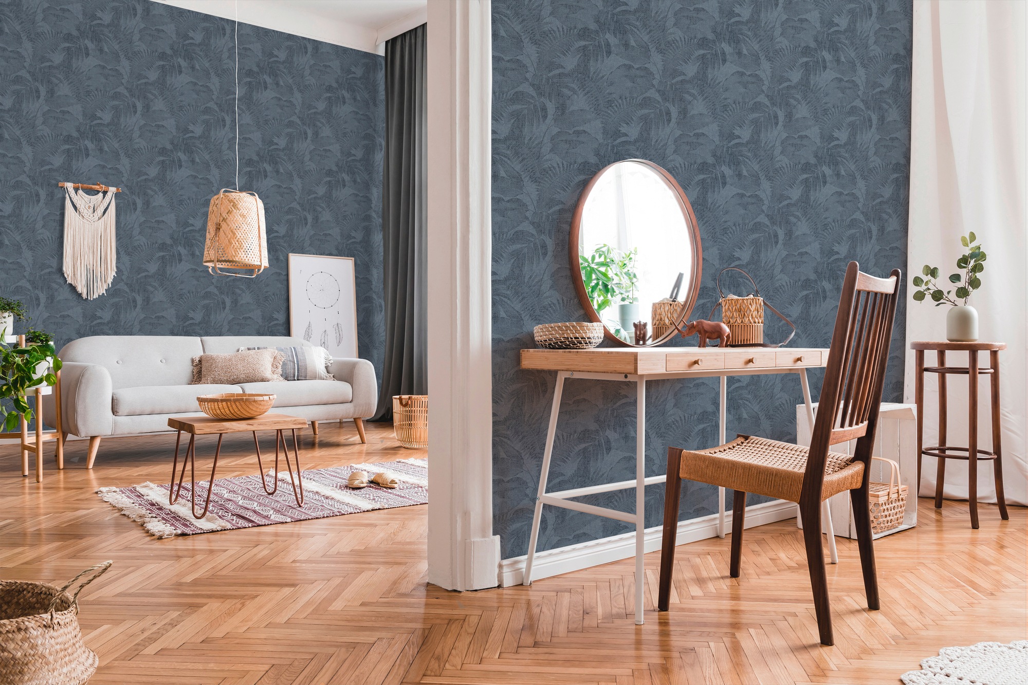 living walls Vliestapete »New Walls Cosy & Relax mit Palmenblättern«, floral-botanisch-Wald, Palmentapete Tapete Dschungel Tapeten Wohnzimmer Schlafzimmer Küche