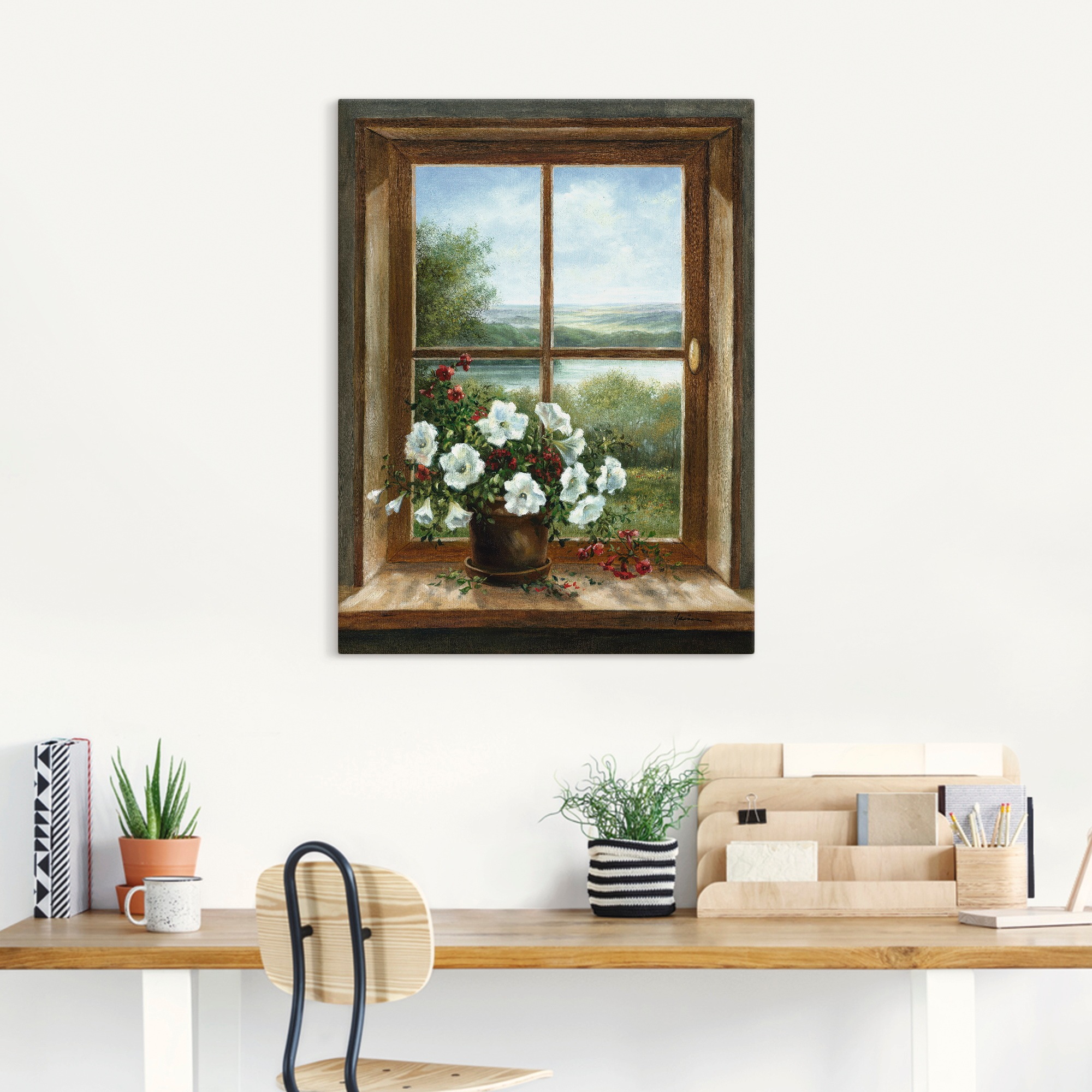 Artland Wandbild »Blumen am Fenster« Arrangements 1 Stk. tlg. als Alubild, günstig online kaufen