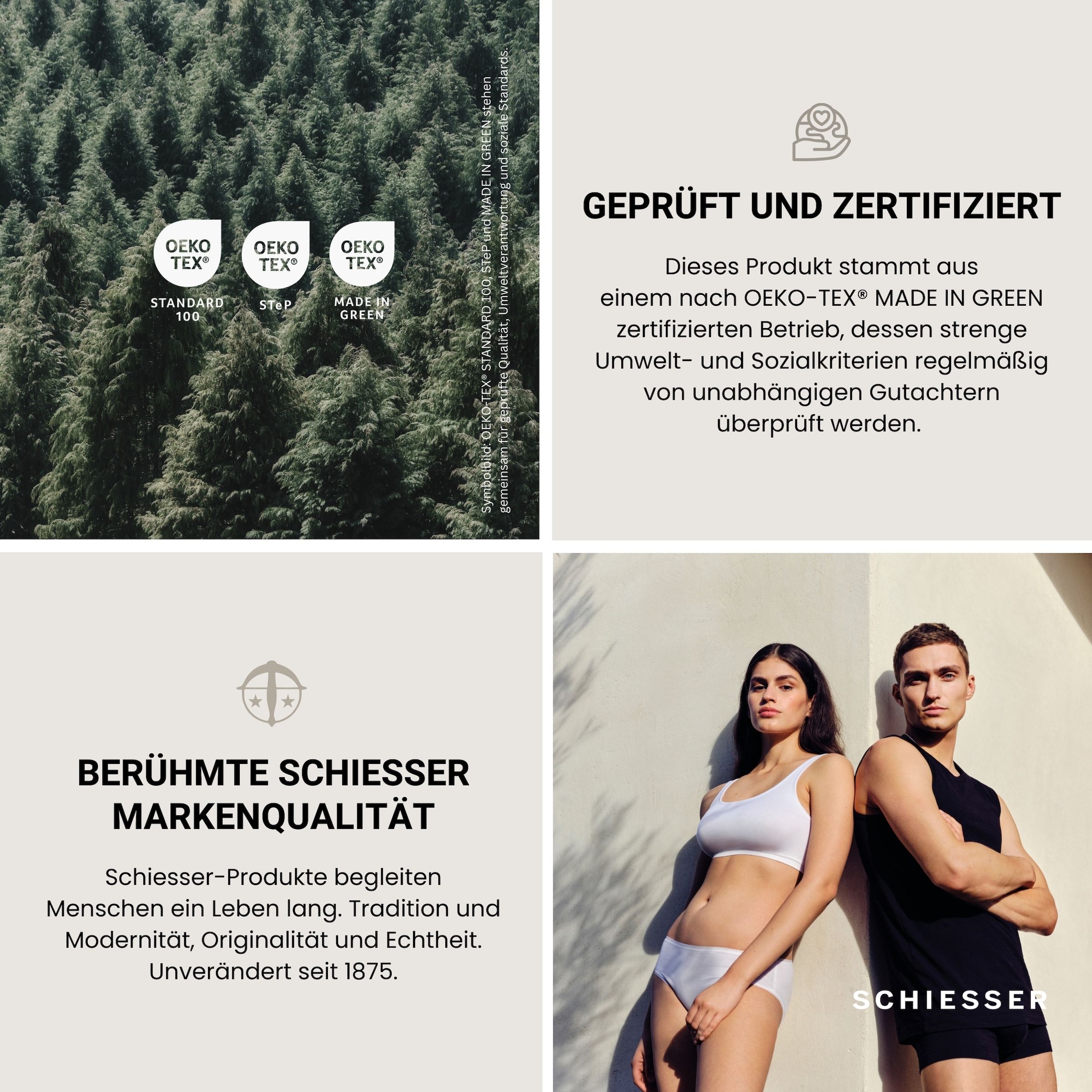 Schiesser Bettwäsche »Kate aus weicher Baumwolle mit zeitlosen Karos« 2 MADE IN GREEN by OEKO-TEX®