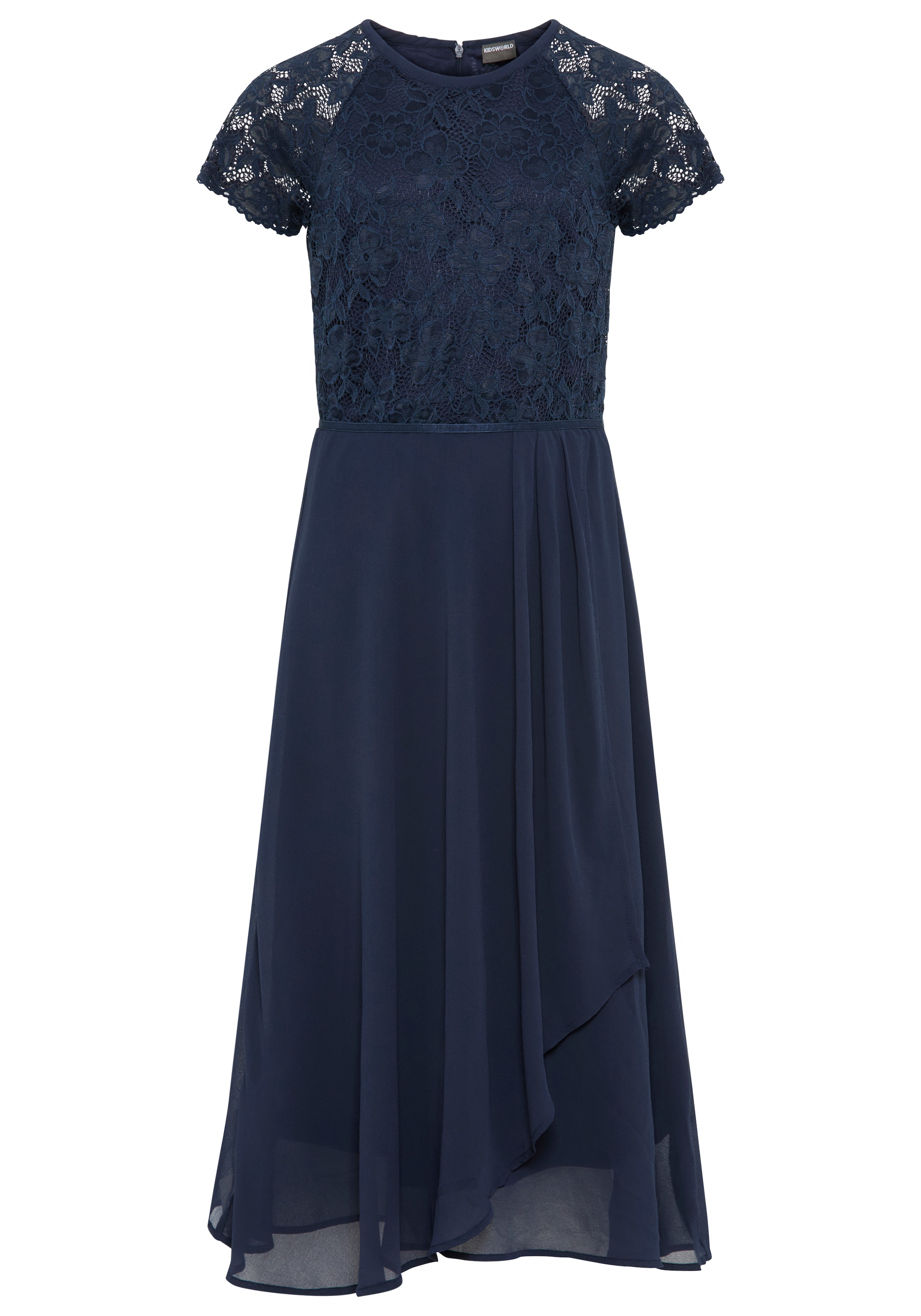 KIDSWORLD Jerseykleid »Festliches Kleid mit Spitze«, Elegantes Kleid mit Spitze und Chiffon