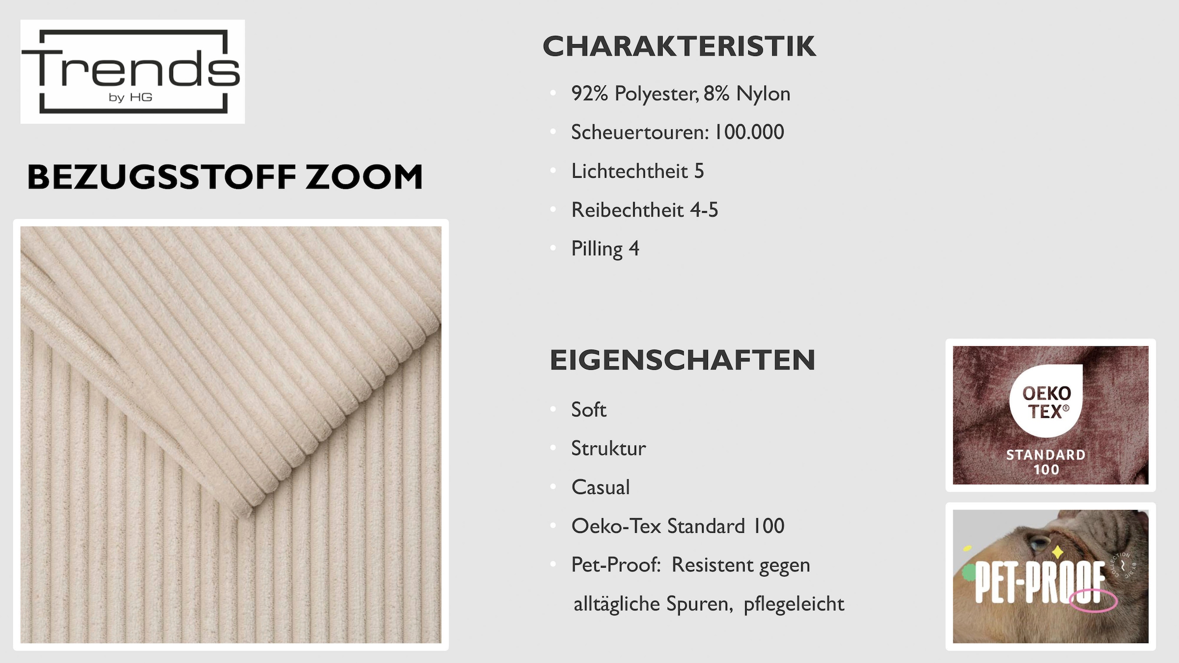 Trends by HG Ecksofa »Summer, B: 284 cm, mit Schlaffunktion und Wellenfederung«