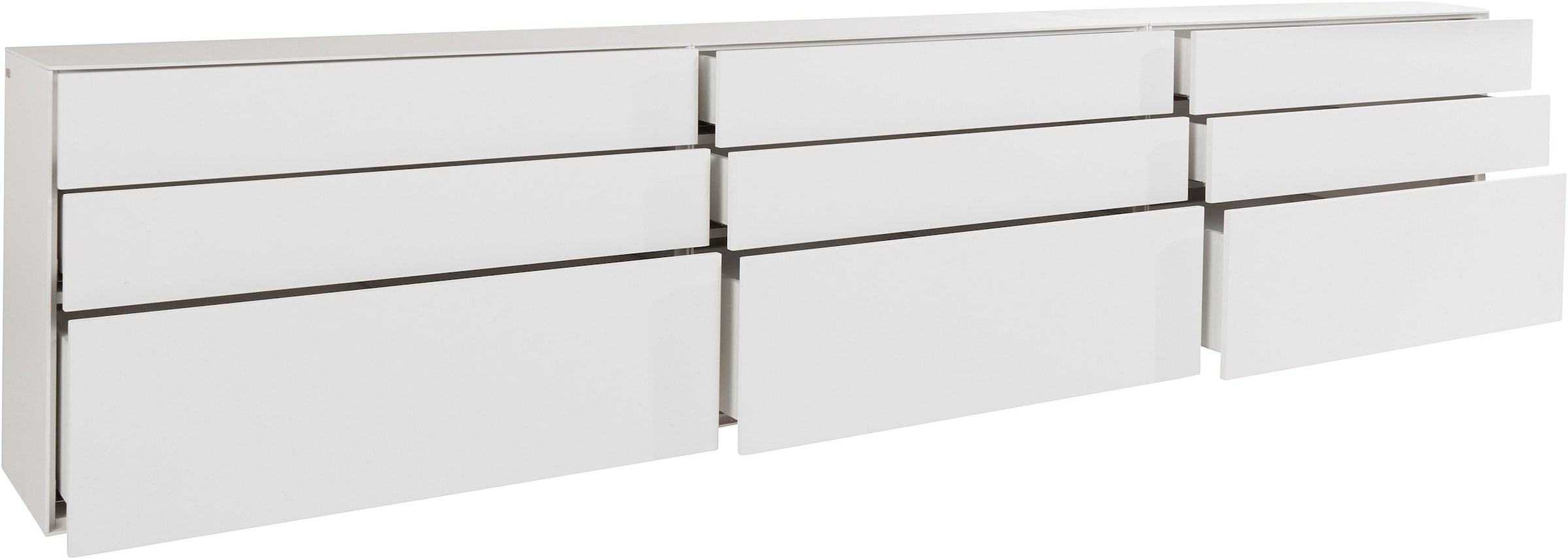 LeGer Home by Lena Gercke Sideboard »Essentials«, (3 St.), Breite: 335cm, MDF lackiert, Push-to-open-Funktion