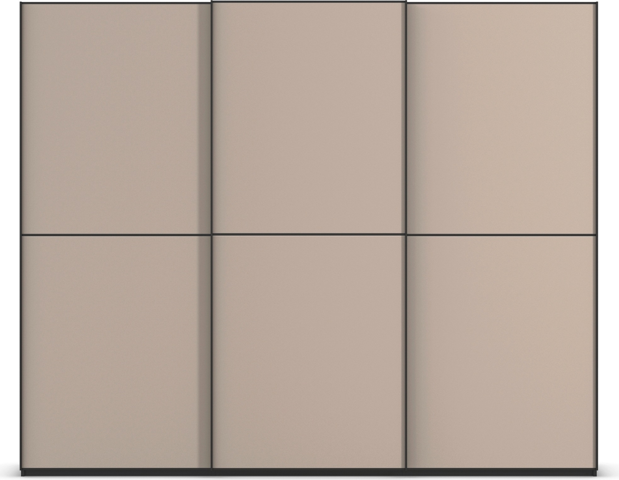rauch Schwebetürenschrank »Kleiderschrank Schrank Garderobe Schlafzimmerschrank SCALE-DUO«, edle zweigeteilte Türen Glas-Front mit 3 Zierleisten MADE IN GERMANY