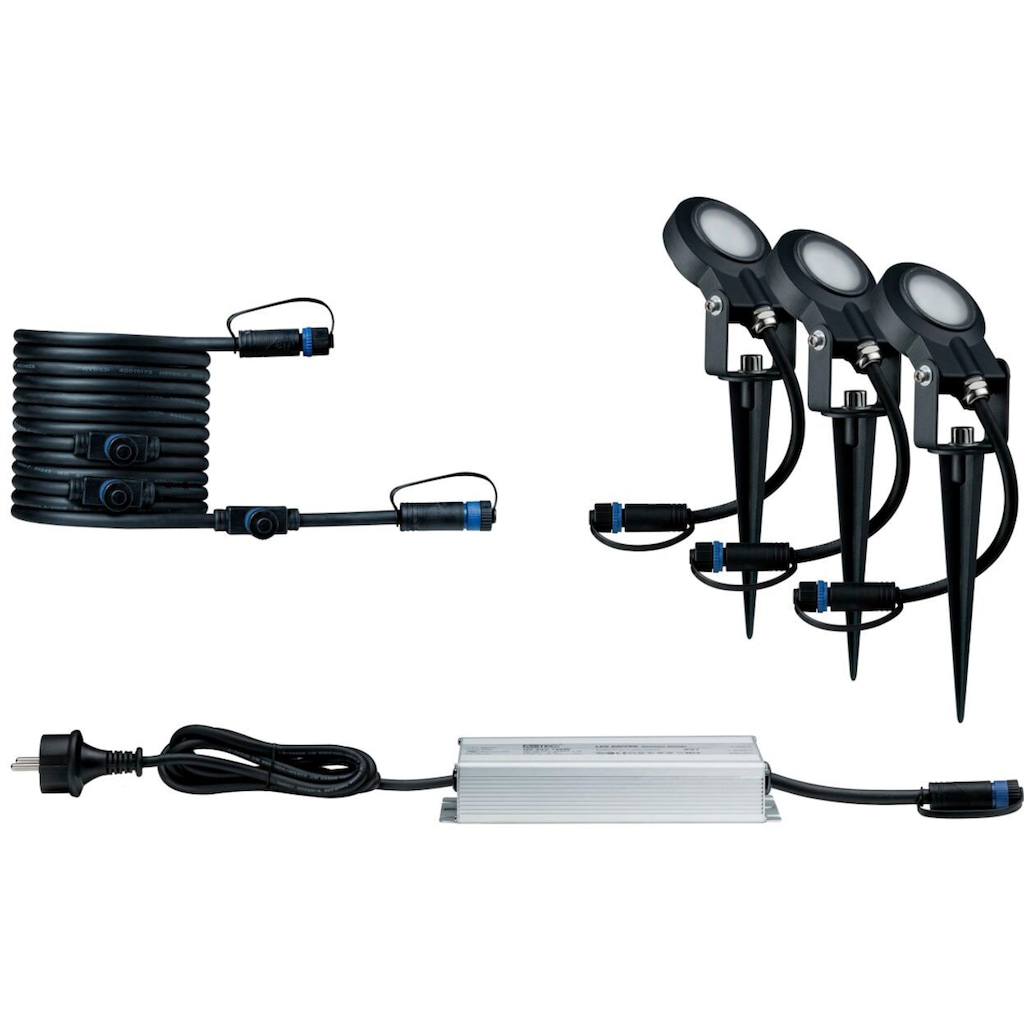 Paulmann LED Gartenstrahler »Plug & Shine«, 3 flammig-flammig