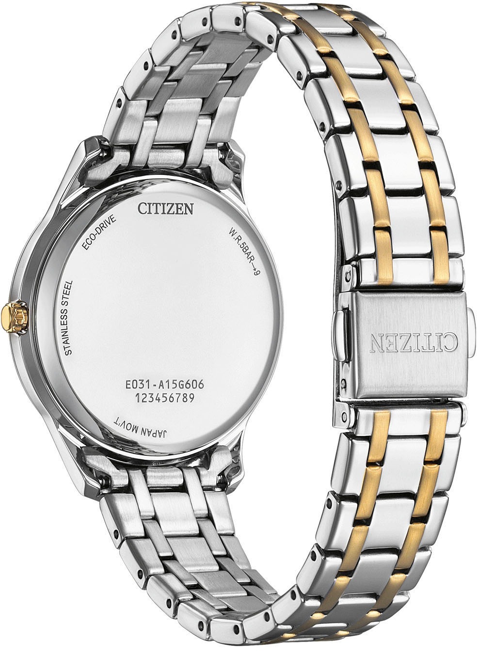 Citizen Solaruhr, Armbanduhr, Damenuhr, Edelstahlarmband, Batterie-Entladungsanzeige